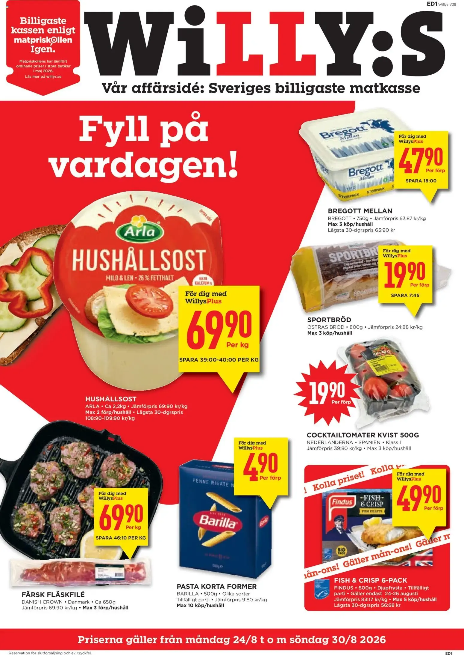 Willys från 24 augusti till 30 augusti 2026 - Reklamblad sidor 1