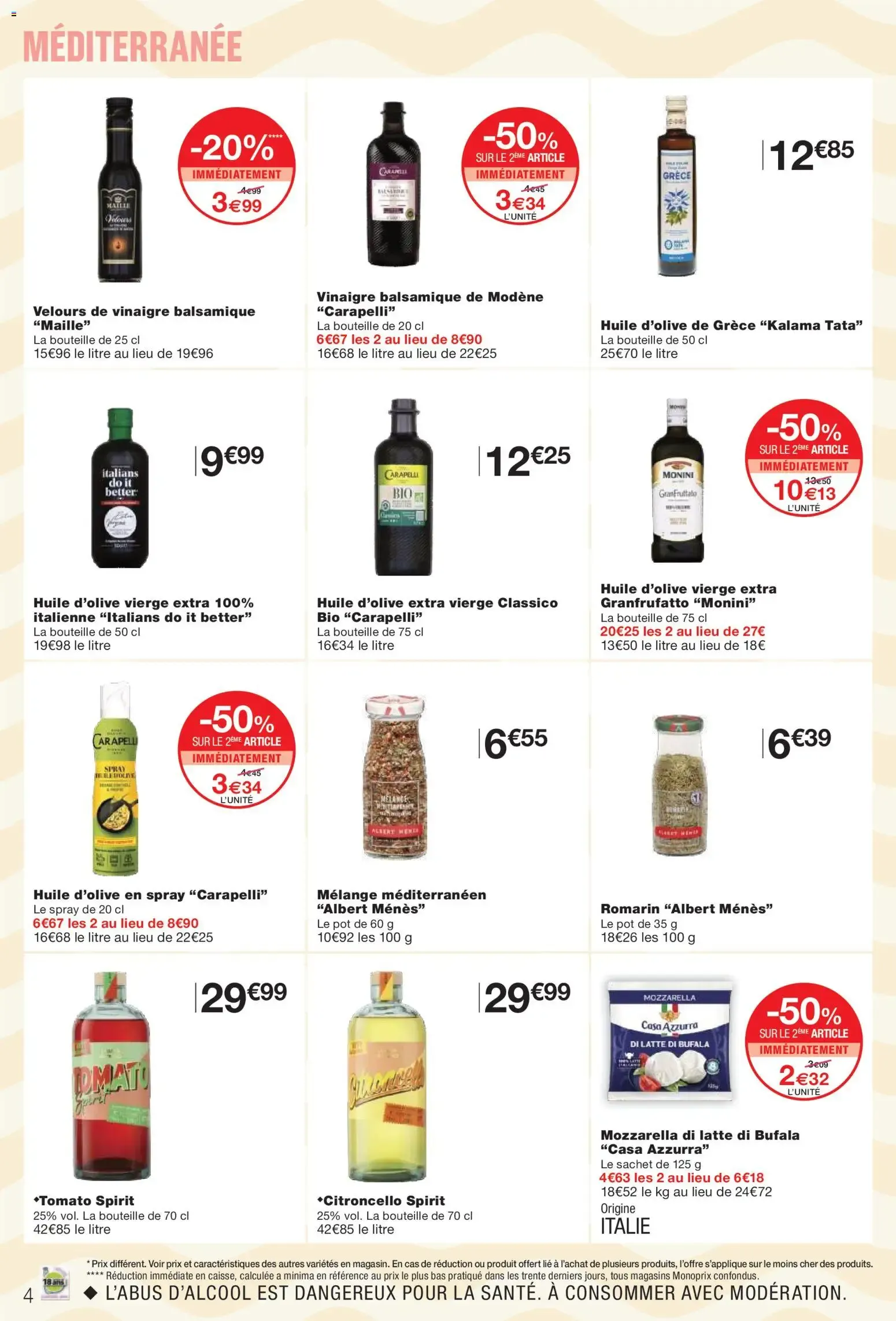 Monoprix: Hasta -50% en el 2do producto de una selección de productos mediterráneos du 2 juin au 14 juin 2026 - Catalogue page 4
