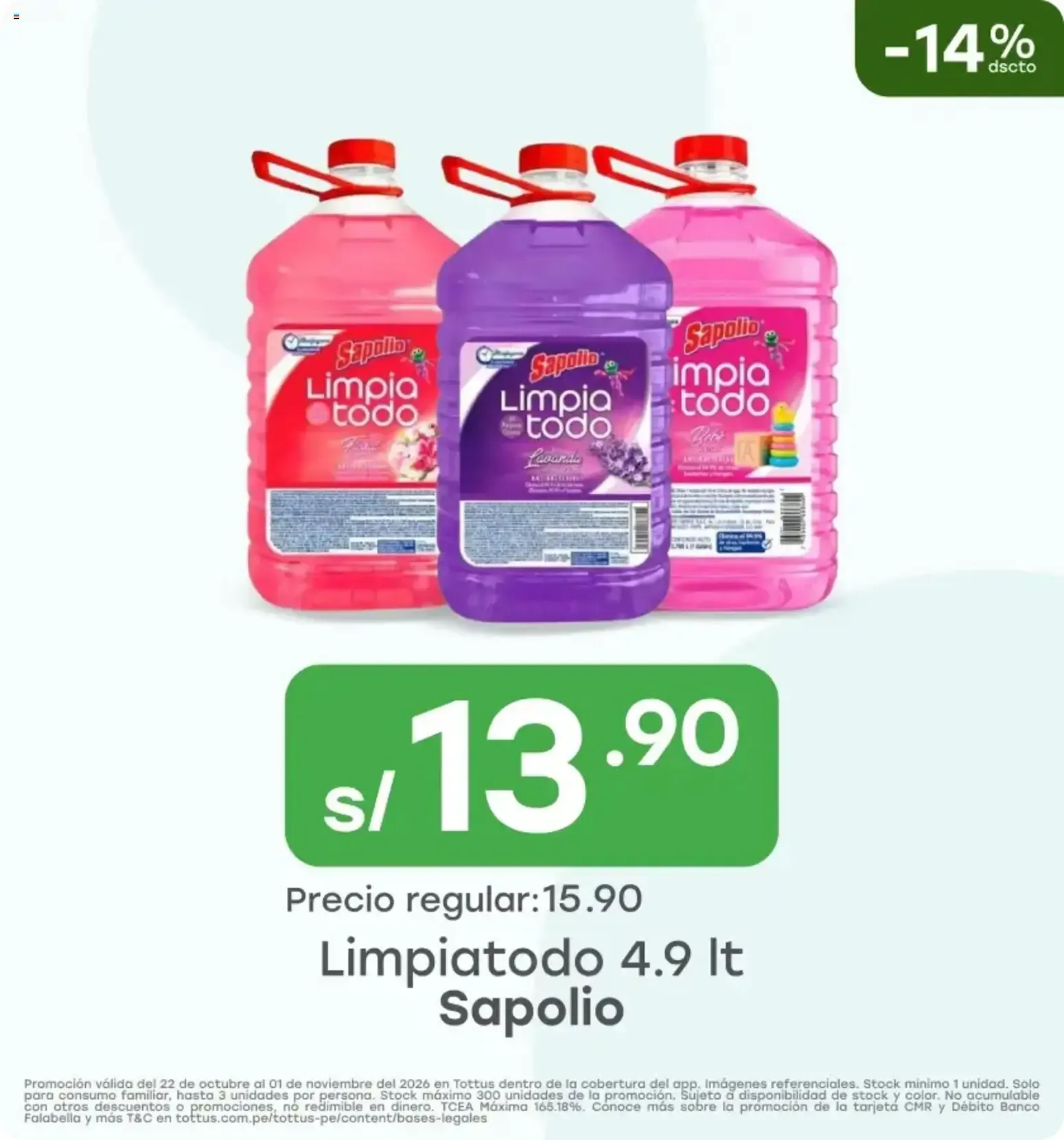 Catalogo de Limpia todo 4.9 Lt Sapolio en oferta 22 de octubre al 1 de noviembre 2026 - Pag 1