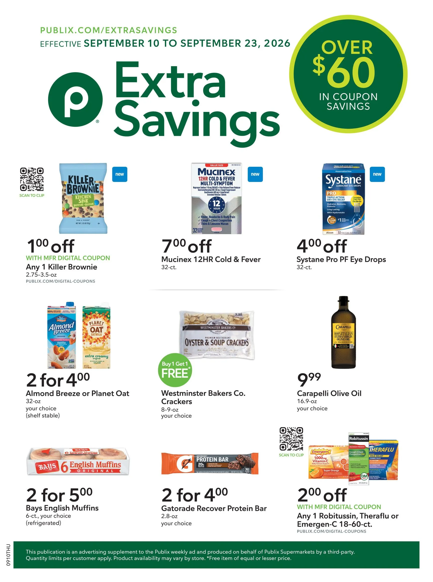 Future Publix - Extra Savings flyer valid from Thursday 09/10/2026 to Wednesday 09/23/2026