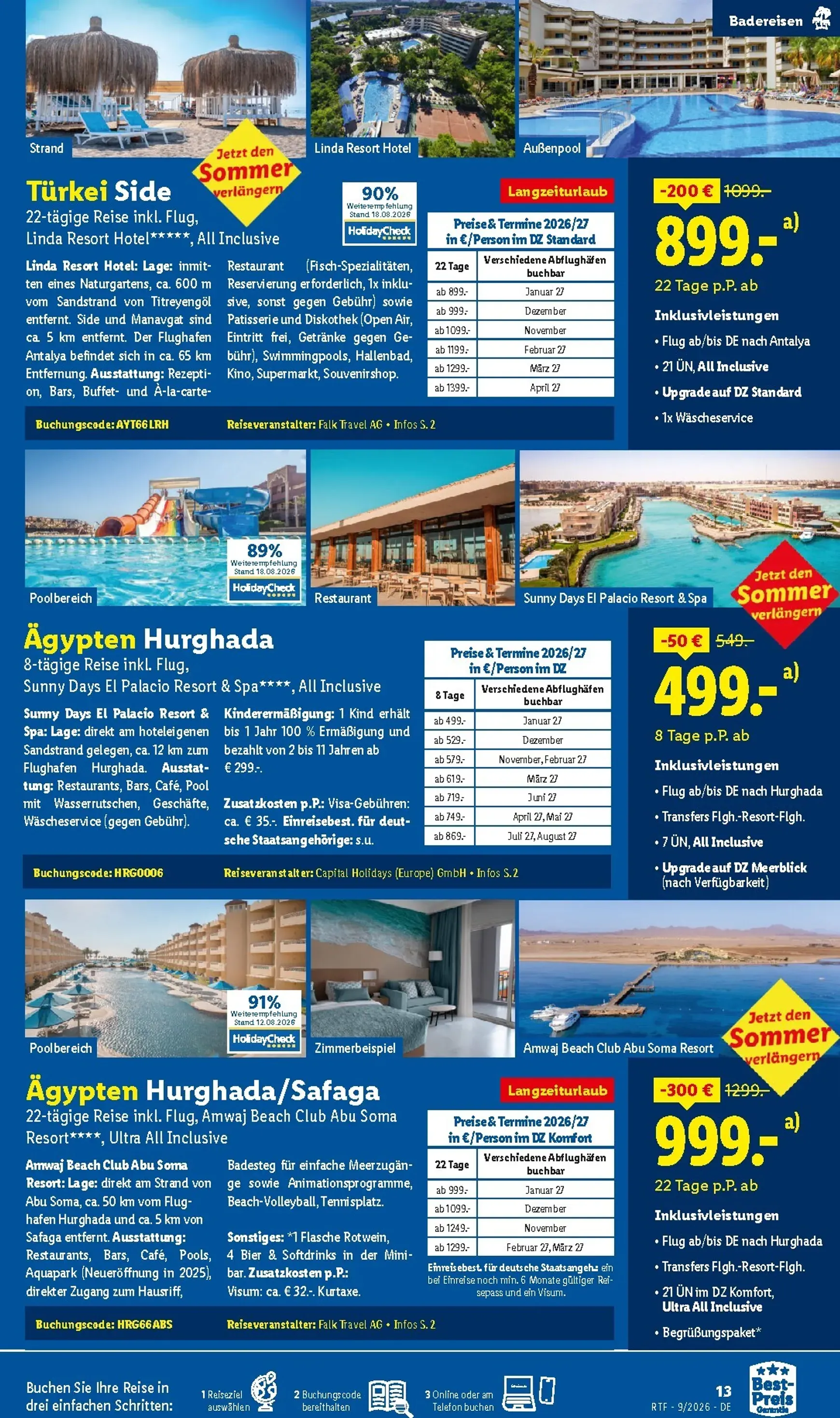 Lidl - Reise Highlights Prospekt – von Samstag 12.09.2026 bis Donnerstag 15.10.2026 von 12. September bis 15. Oktober 2026 - Prospekt seite 13