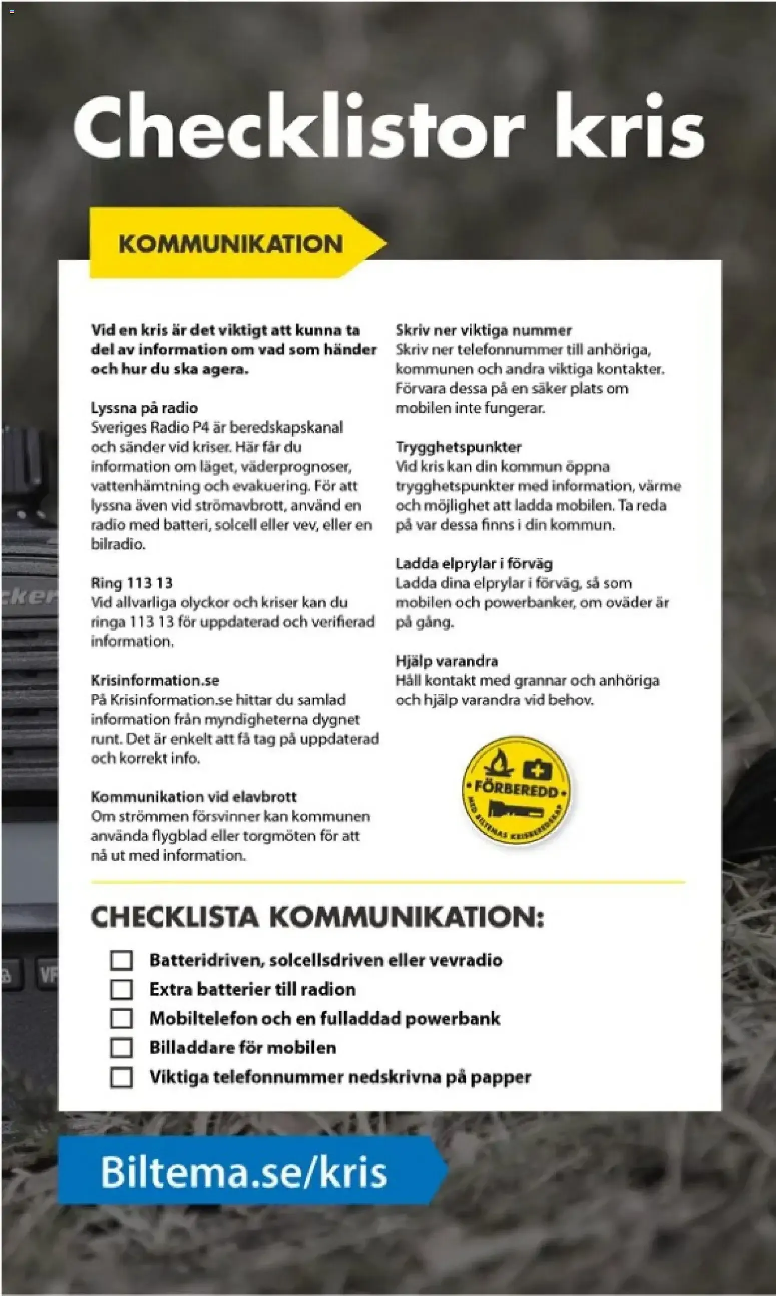 Biltema: Beredskapsvecka. Bli förberedd med våra krisprodukter. från 20 september till 15 oktober 2026 - Reklamblad sidor 16