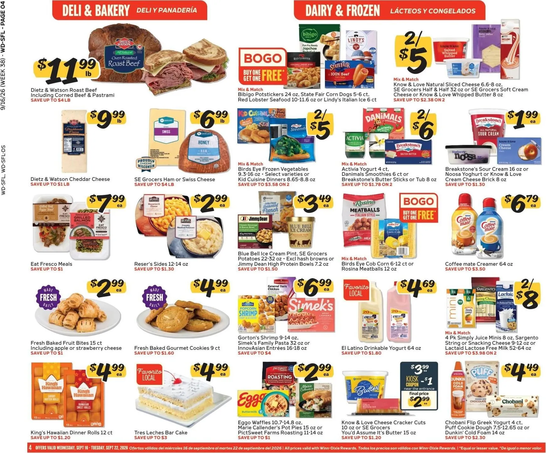 Weekly ad Current Winn-Dixie leaflet valid from Wednesday 09/16/2026 to Tuesday 09/22/2026 from September 16 to September 22 2026 - Page 4