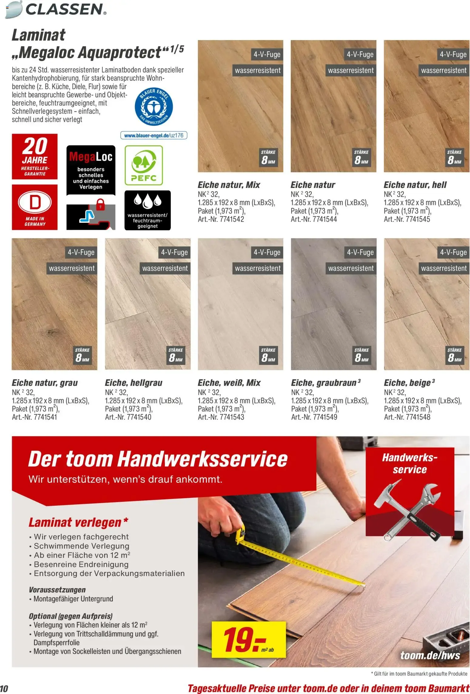 Toom Baumarkt Bodenbeläge & Zubehör (ab 01.01.2026) zum Blättern von 1. Januar bis 31. Dezember 2026 - Prospekt seite 10
