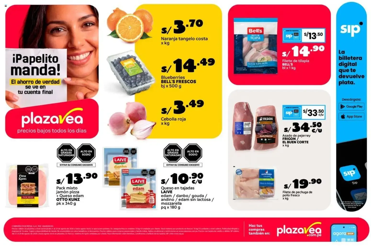 Catalogo de Catálogo Plaza Vea - AVISO FDS FRESCOS N3 online del 21/08/2026 21 de agosto al 24 de agosto 2026 - Pag 1