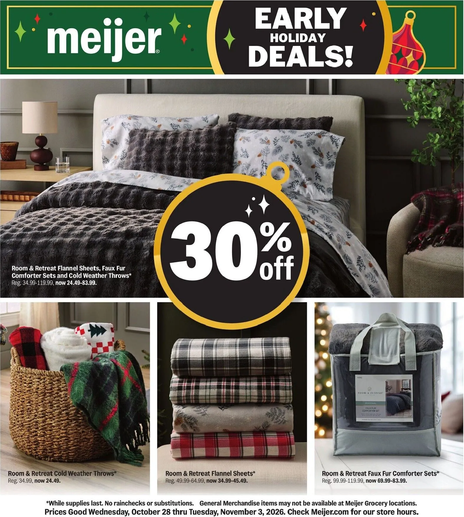 Future Meijer - Early Holiday Deals flyer valid from Wednesday 10/28/2026 to Tuesday 11/03/2026