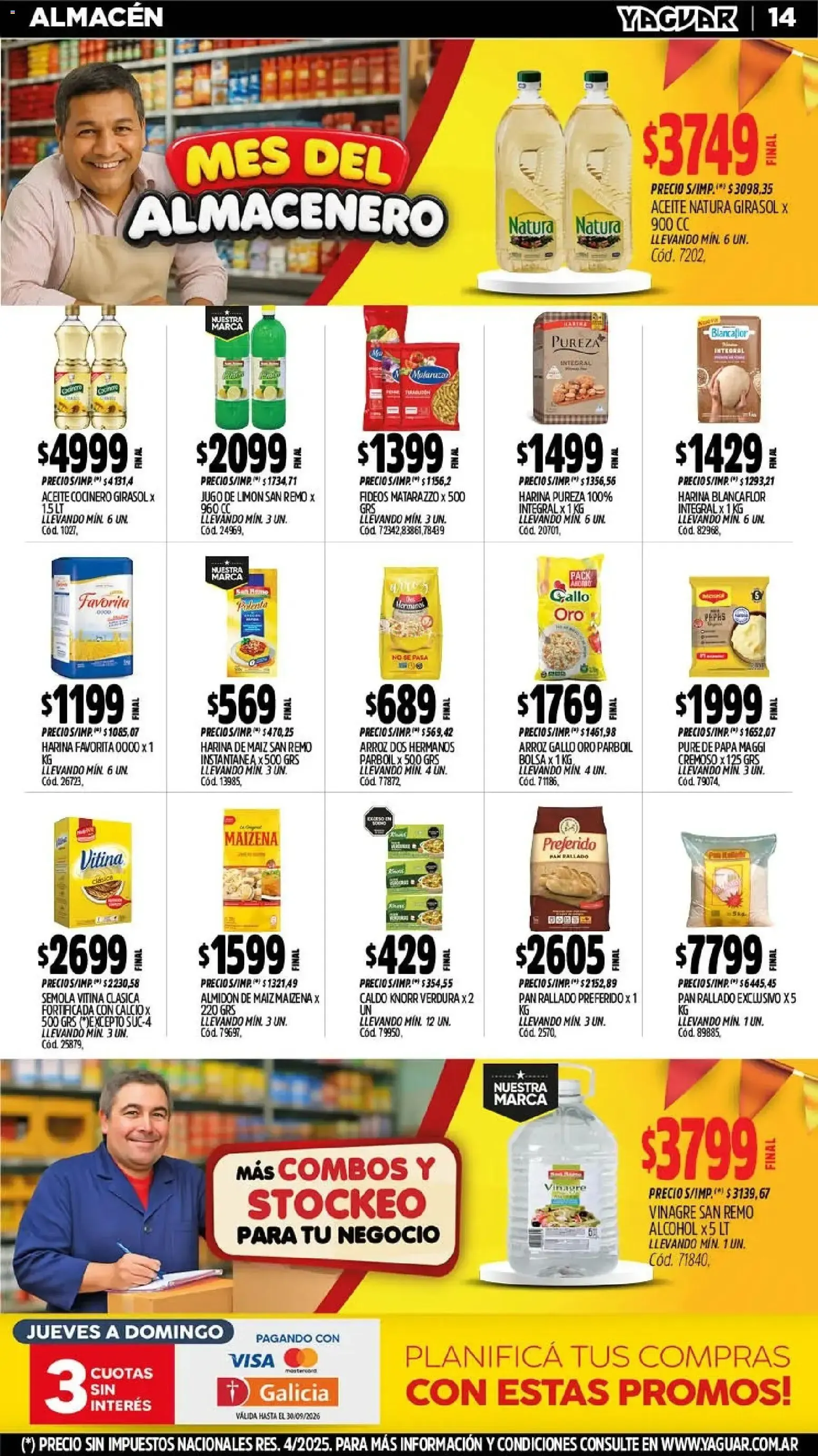 Ofertas de Mayorista Yaguar - Mes del Almacenero 21 de septiembre al 27 de septiembre 2026 - Página 14 del catálogo