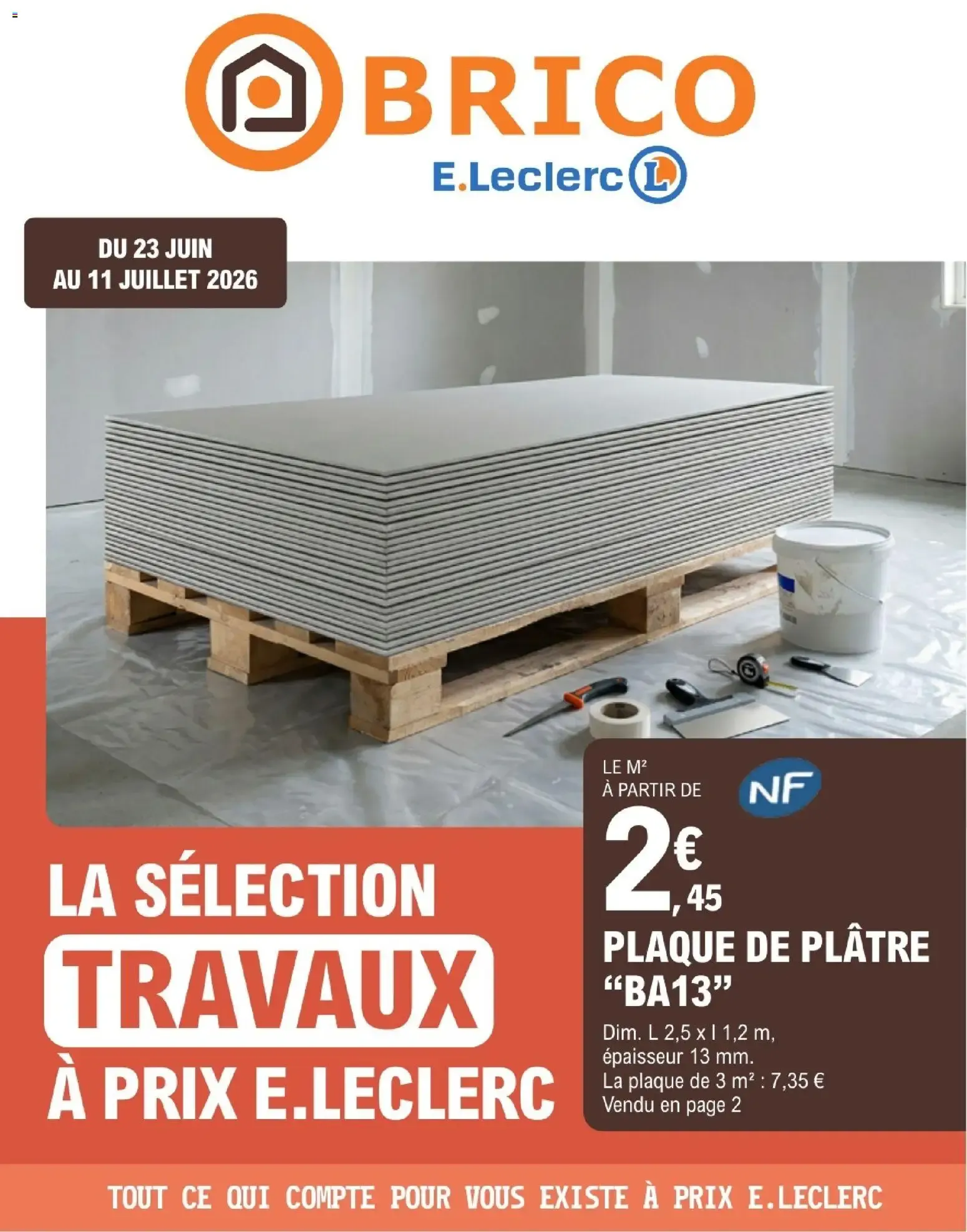 Brico E.Leclerc catalogue à partir du 23/06/2026 - promo en ligne du 23 juin au 11 juillet 2026 - Catalogue page 1
