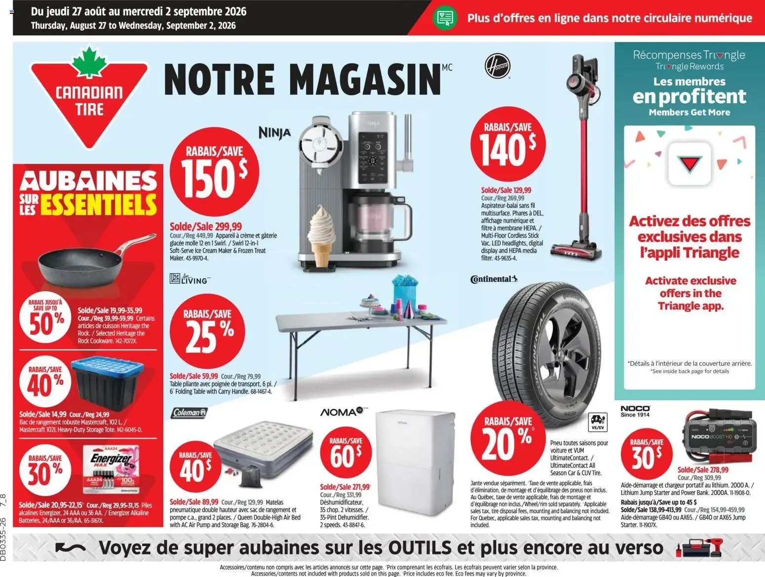 Canadian Tire circulaire from Aug 27, 2026 > weekly specials & deals from August 27 to September 2 2026 - flyer page 1