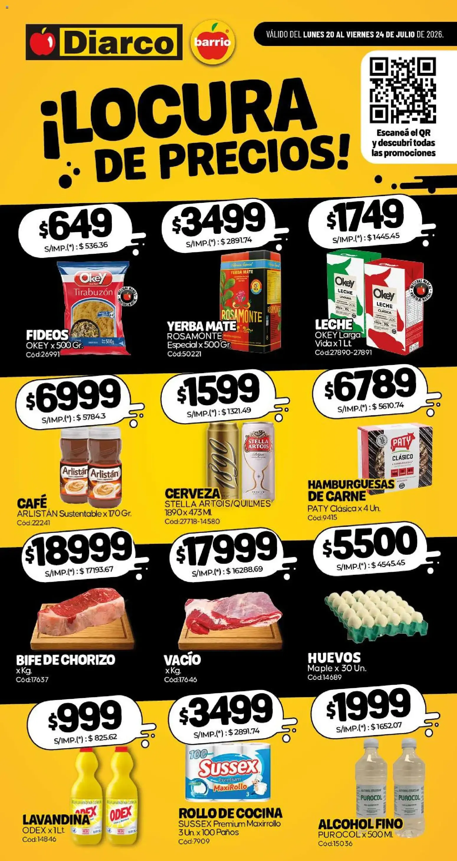 Ofertas de Diarco - Especial Locura De Precios del 20/07/2026 - 24/07/2026 20 de julio al 24 de julio 2026 - Página 1 del catálogo