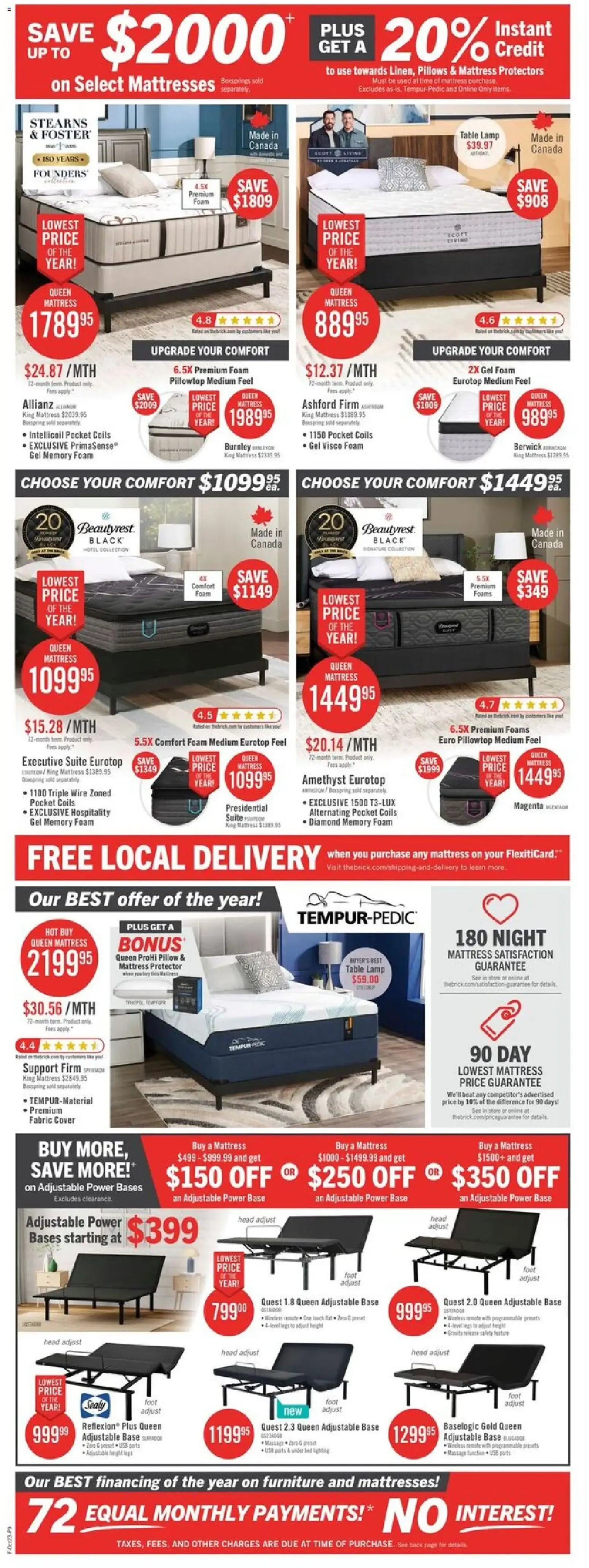 The BRICK mattress store President's Sale from October 22 to October 26 2026 - flyer page 2