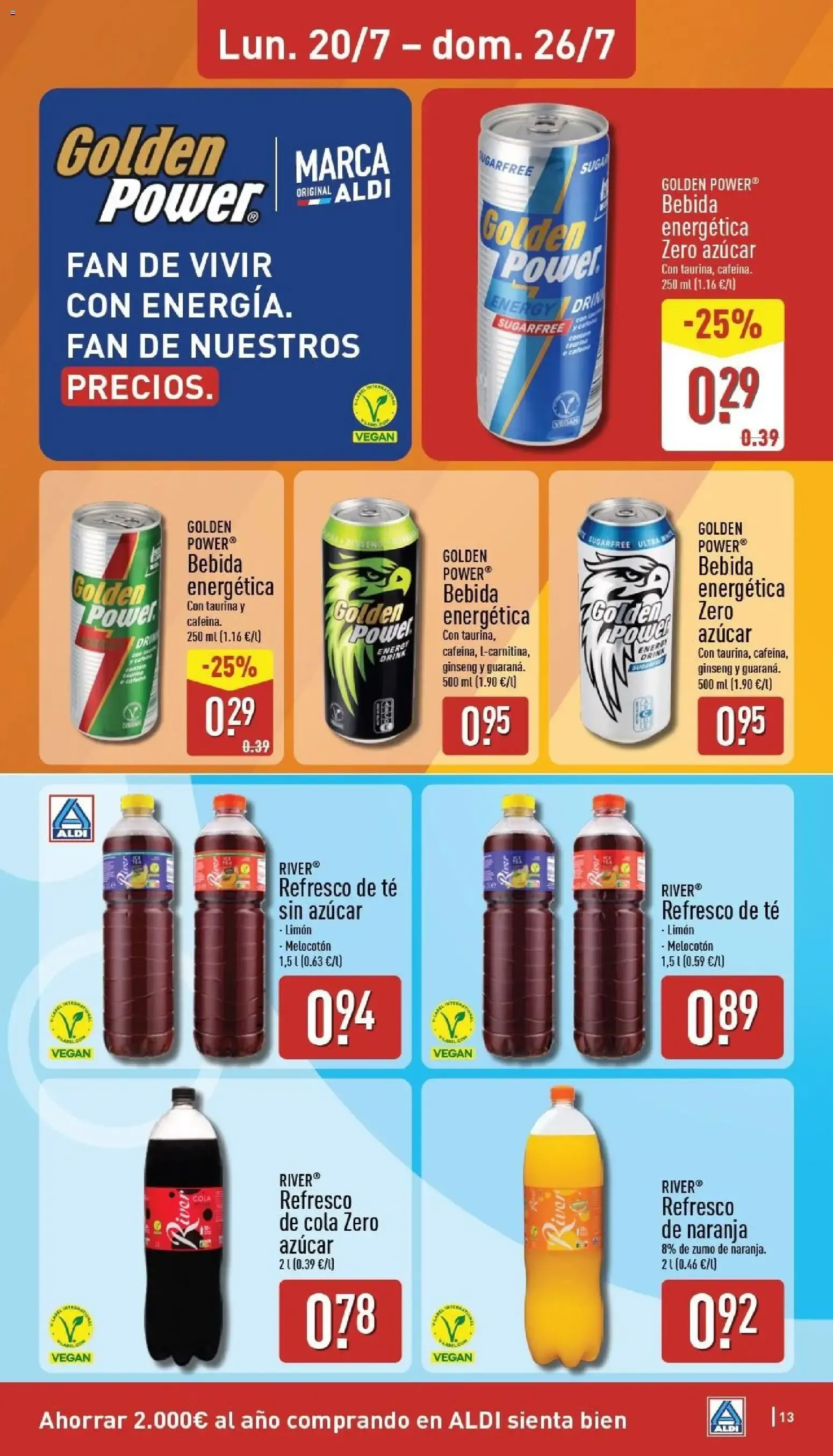 Catálogo de Aldi: Frescura a precios para tirarse a la piscina. Ahorra hasta un 33% más. 20 de julio al 26 de julio 2026 - Página 13