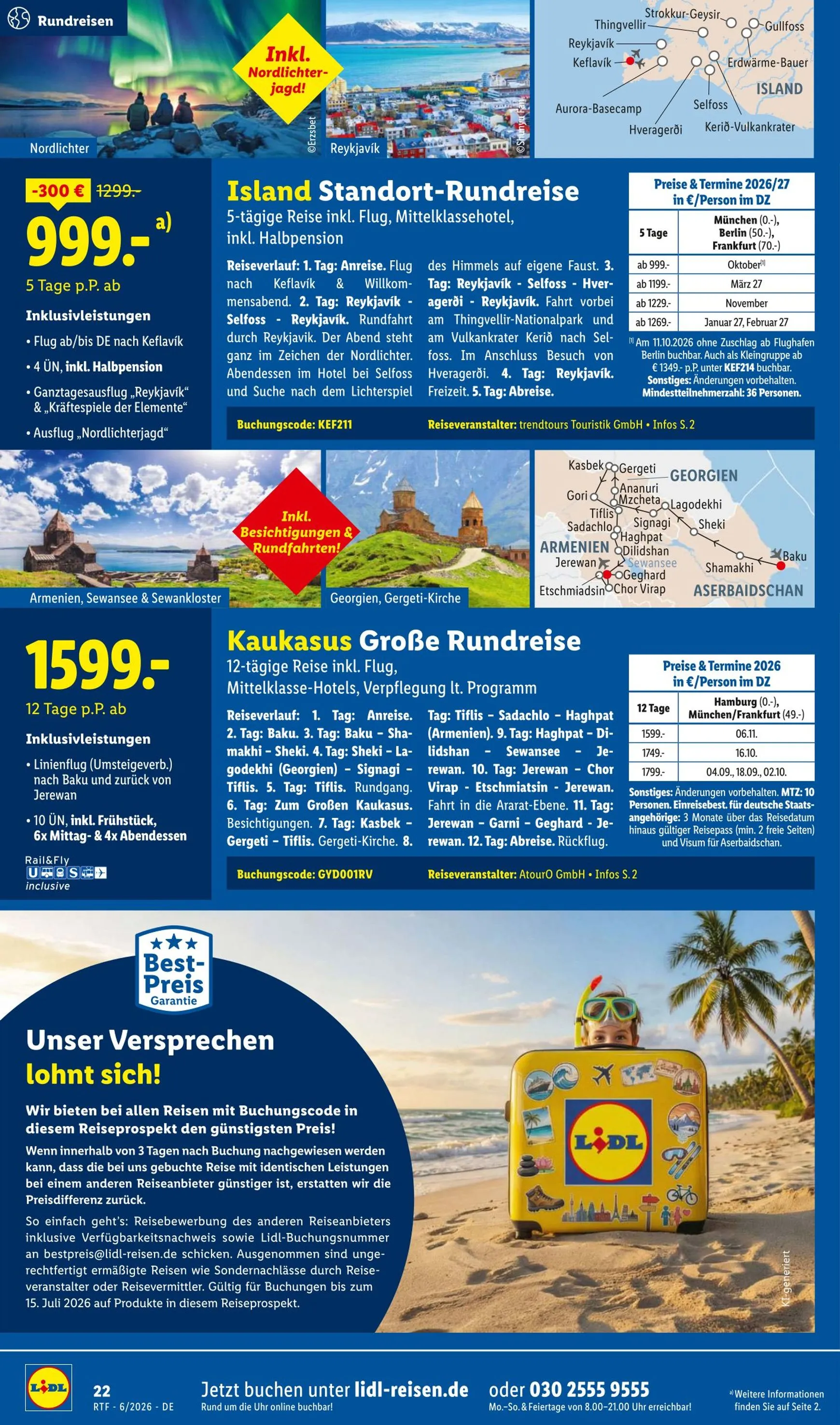 Lidl - Reise Highlights Prospekt – von Donnerstag 11.06.2026 bis Mittwoch 15.07.2026 von 13. Juni bis 15. Juli 2026 - Prospekt seite 22