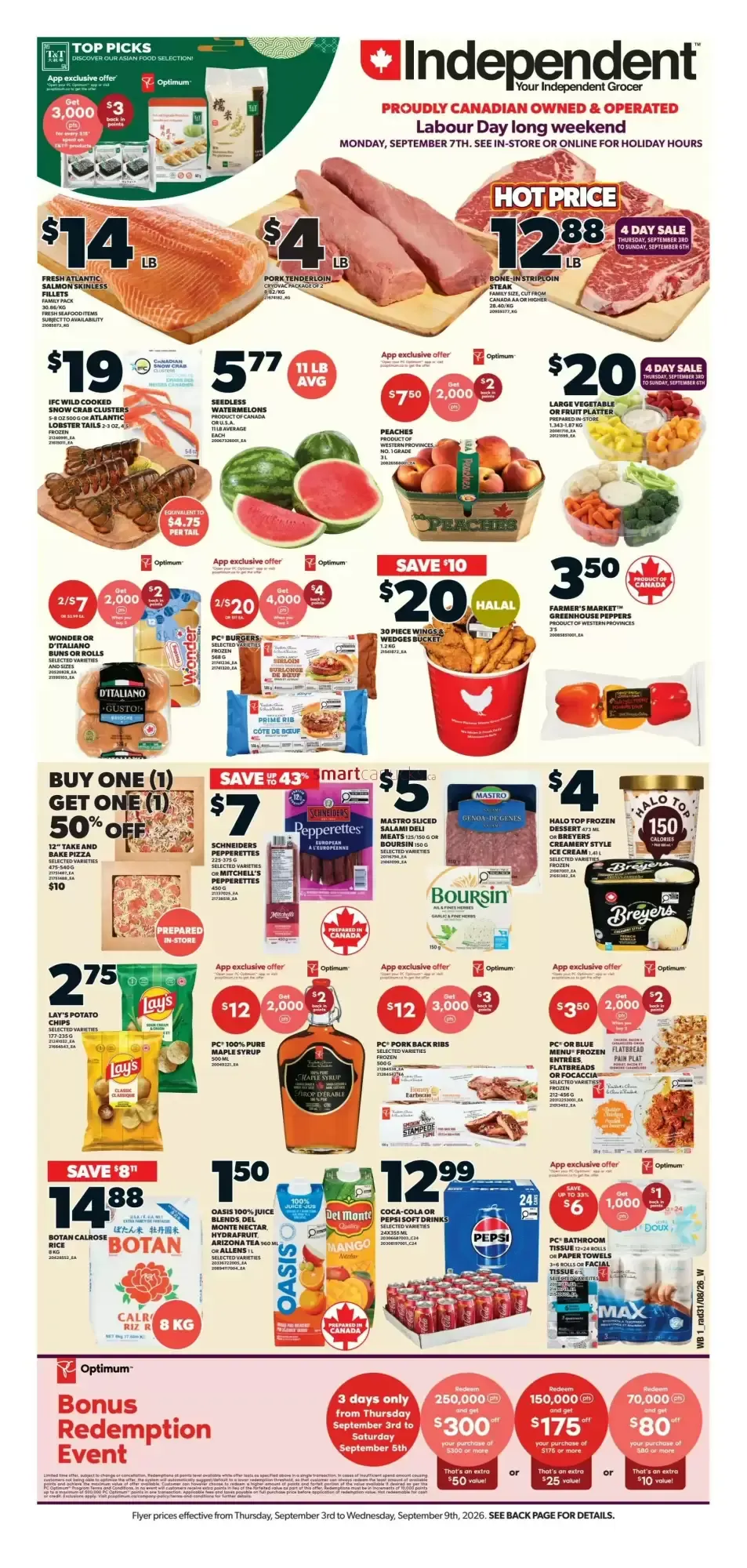 Independent Grocer - Labour Day long weekend flyer from September 3 to September 9 2026 - flyer page 1