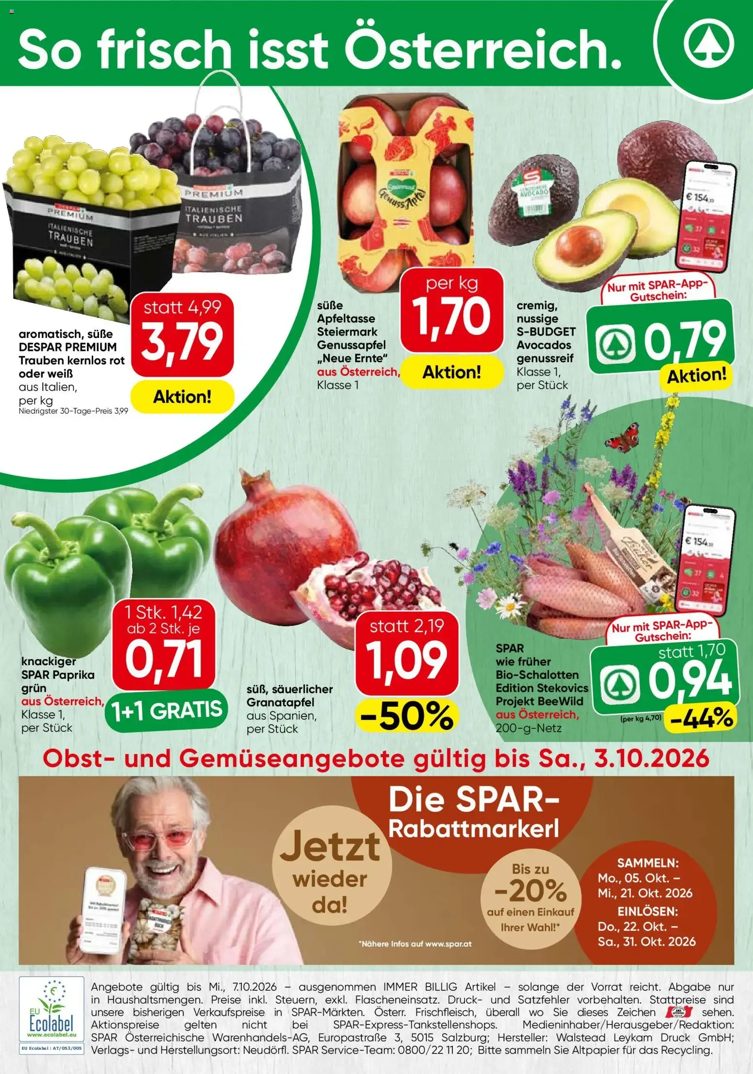 Spar Broschüre (01.10.2026) - Angebote und Prospekt von 1. Oktober bis 7. Oktober 2026 - Flugblätt seite 16