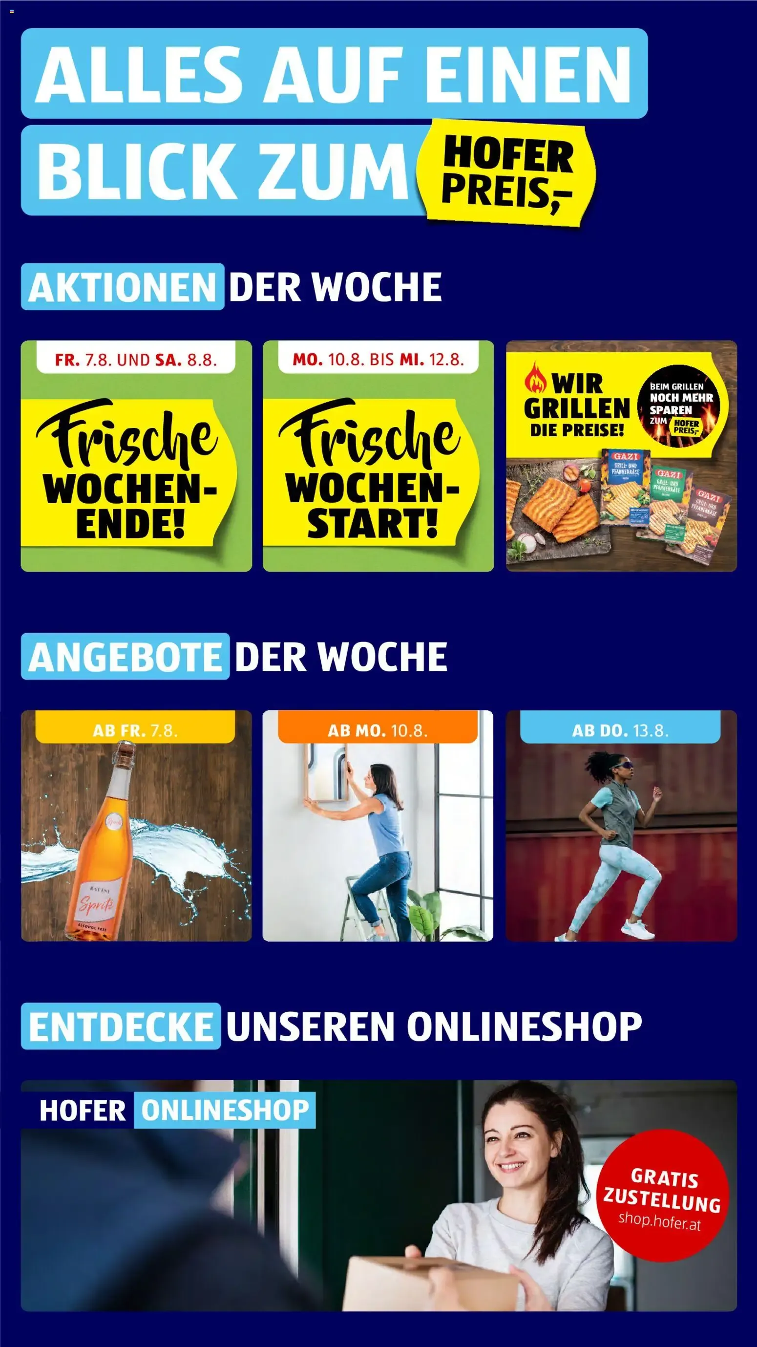 Hofer Flugblatt: Laufend Sparen en Sportartikeln y Bebidas von 7. August bis 13. August 2026 - Flugblätt seite  2