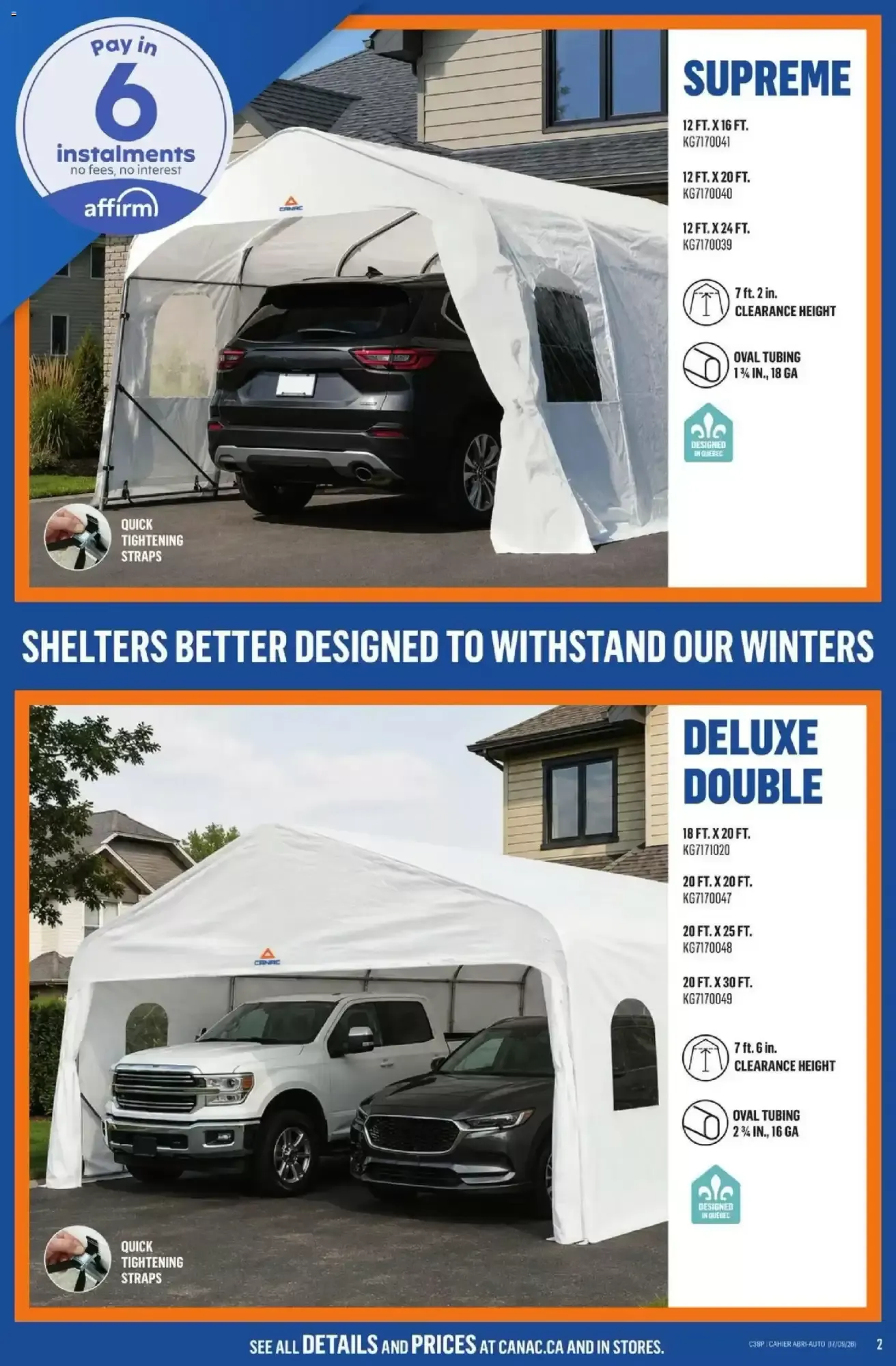 Canac Car and Vestibule Shelters Fall 2026 from September 17 to September 30 2026 - flyer page 2