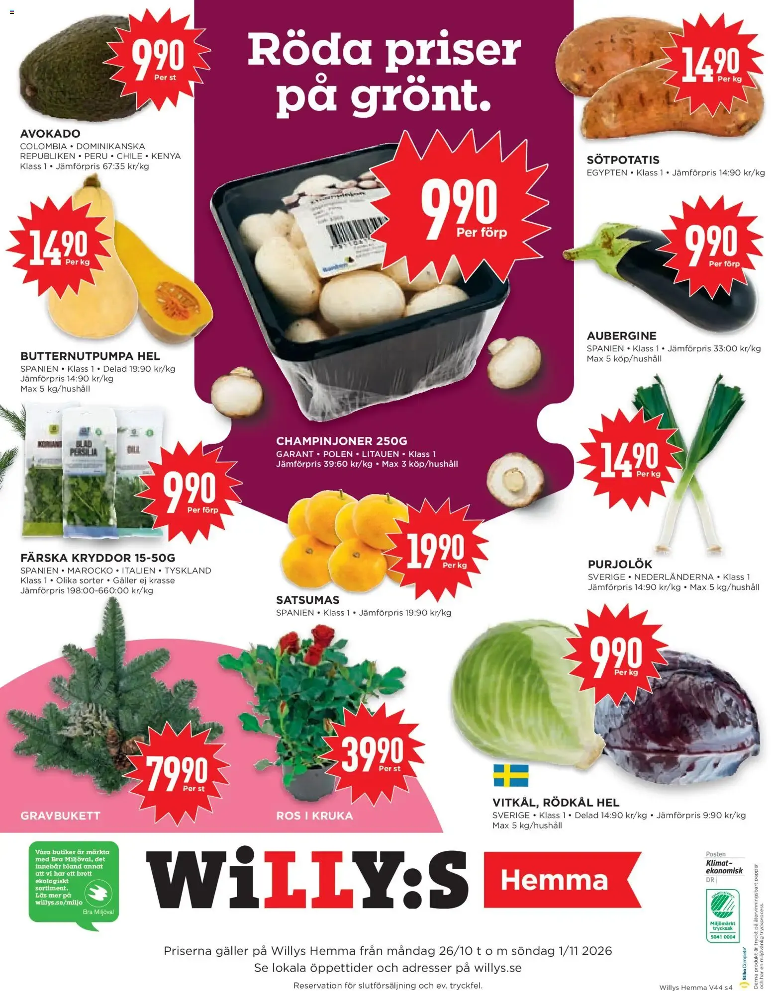 Willys erbjudanden Hemma från 26/10/2026 - 01/11/2026 > Reklamblad nuvarande rabatter från 26 oktober till 1 november 2026 - Reklamblad sidor 4