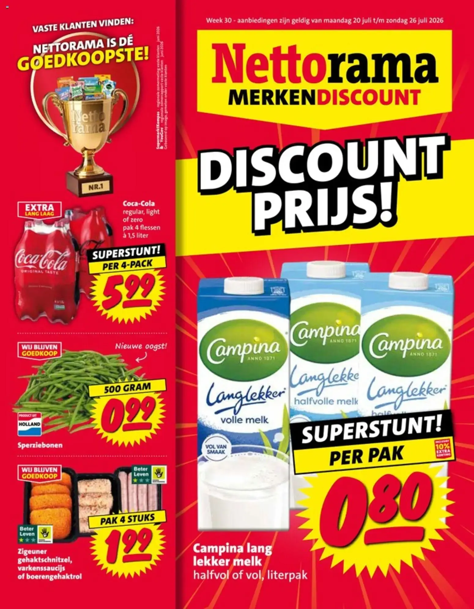 Nettorama MERKENDISCOUNT DISCOUNT PRIJS! van 20 juli tot 26 juli 2026 - Folder pagina 1