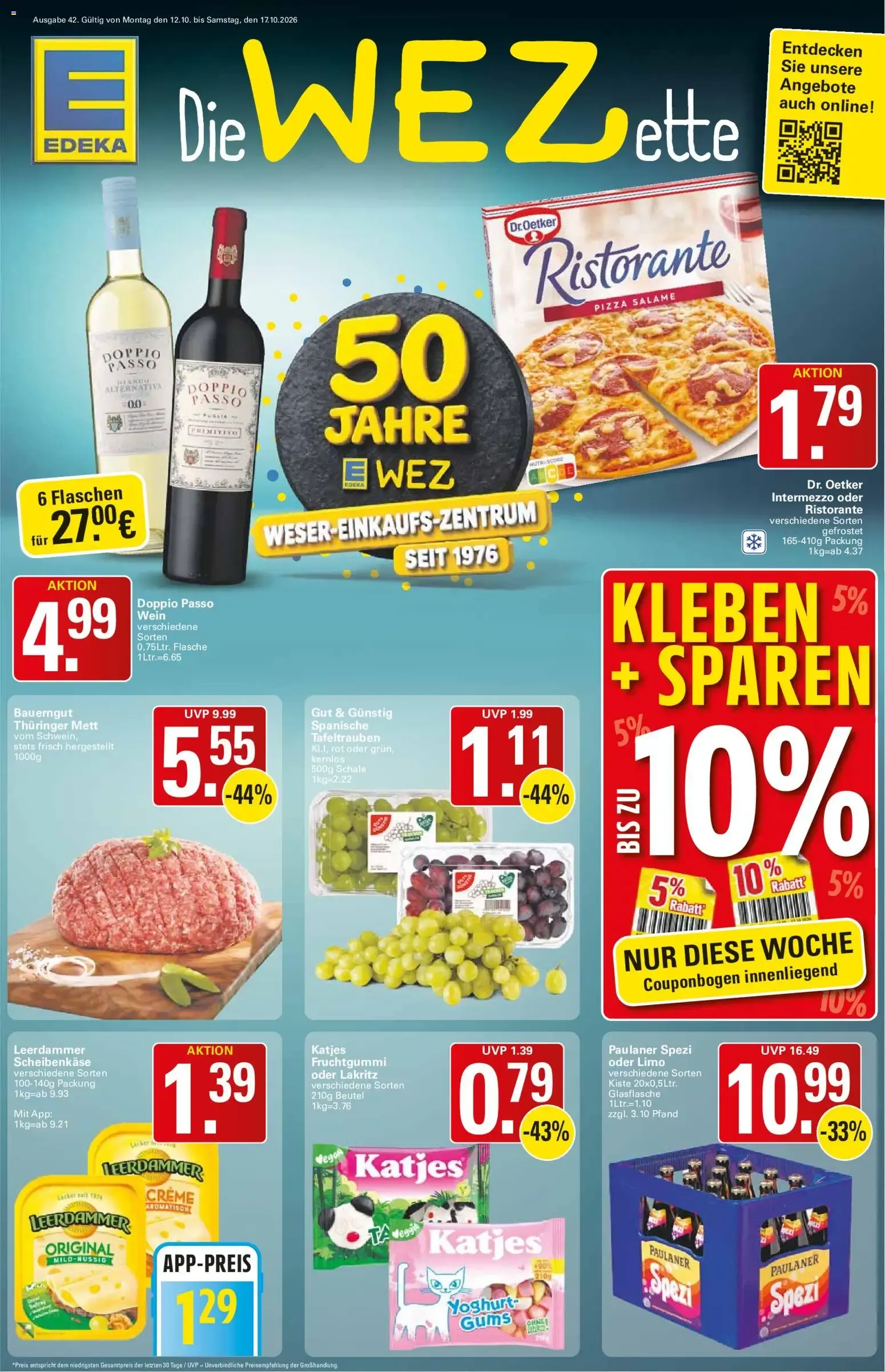 Die WEZette von 12. Oktober bis 17. Oktober 2026 - Prospekt seite 1