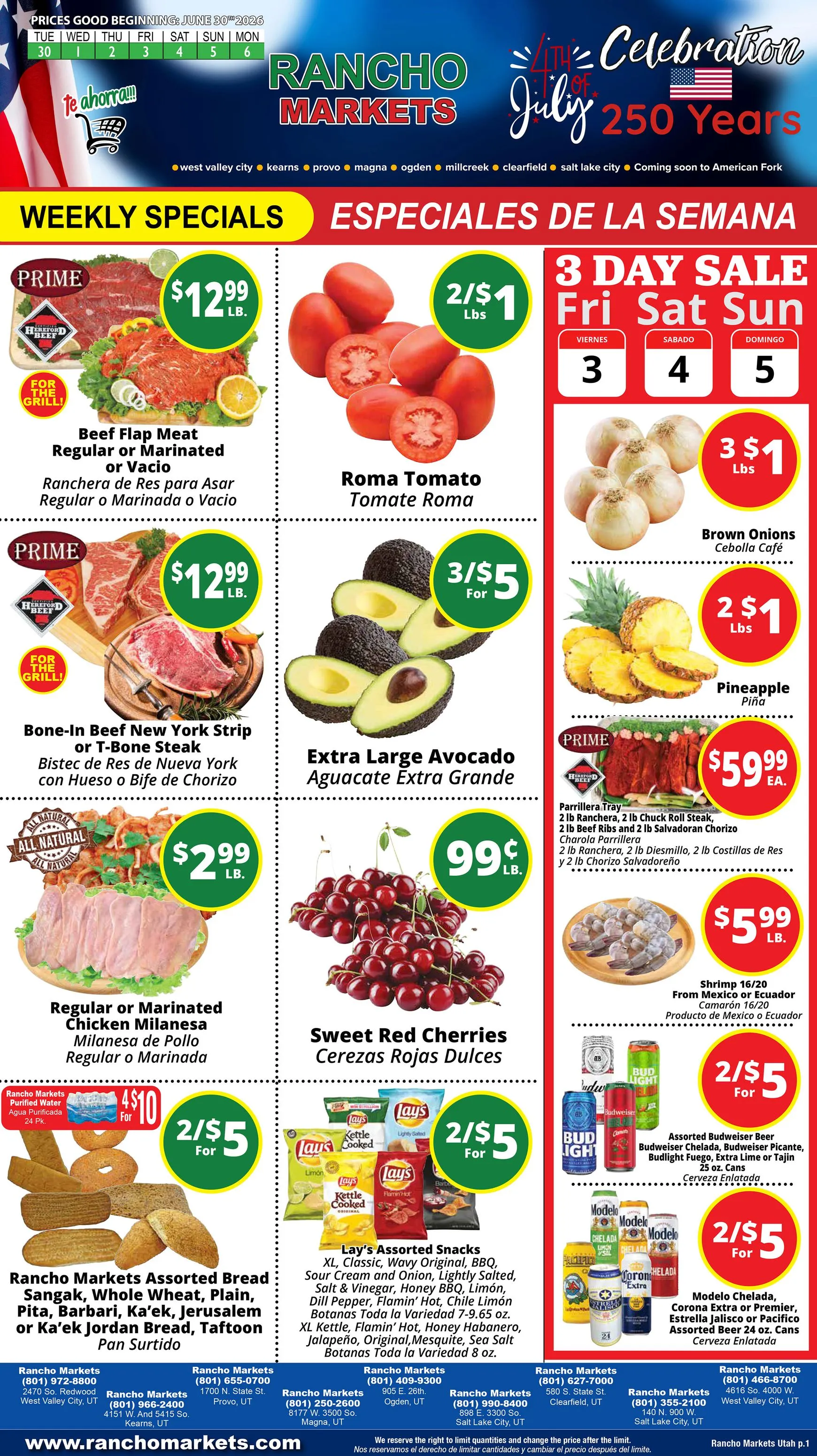 Rancho Markets: Especiales Semanales y Celebración 4 de Julio