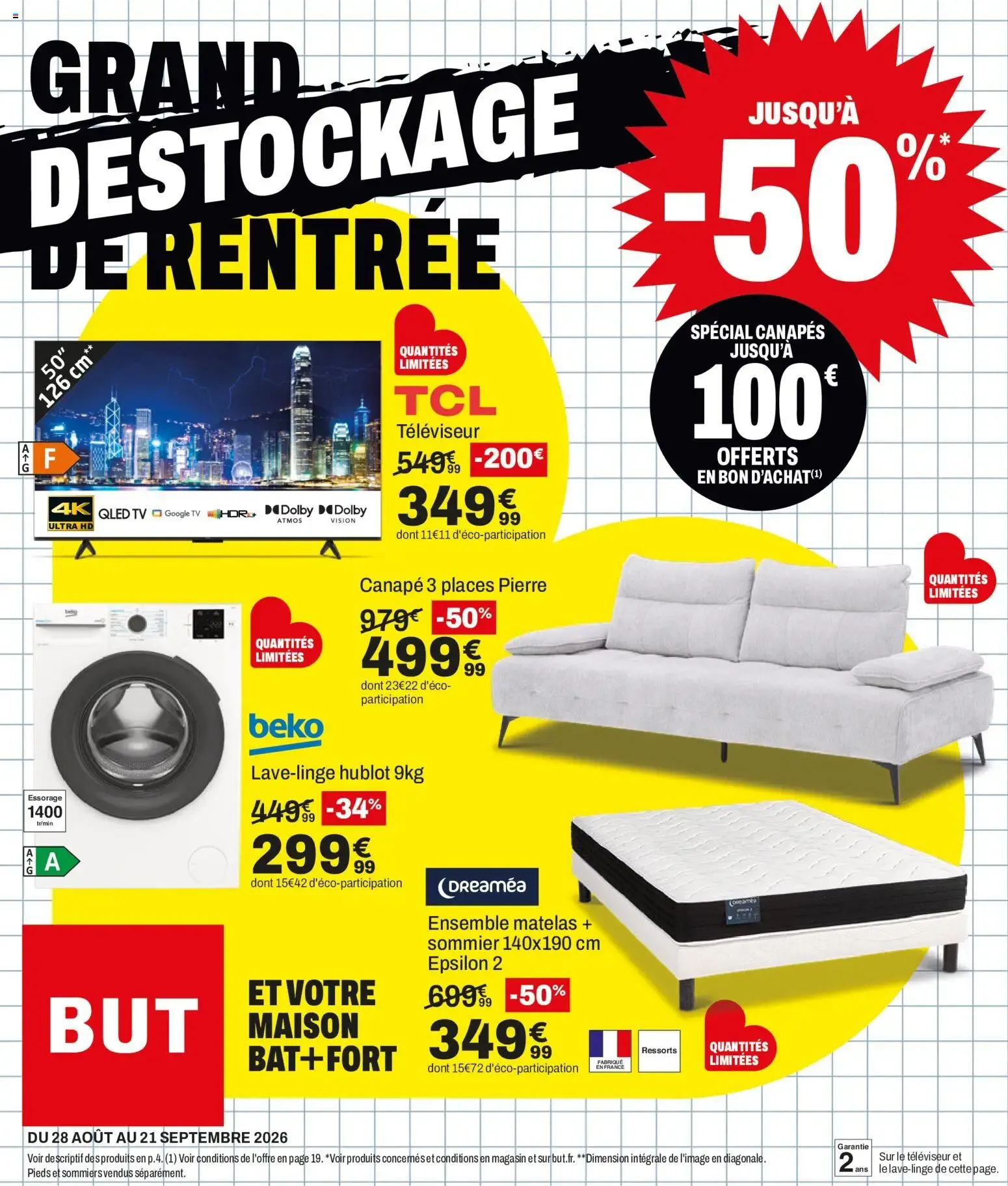 BUT Grand Destockage de Rentrée du 28 août au 21 septembre 2026 - Catalogue page 1