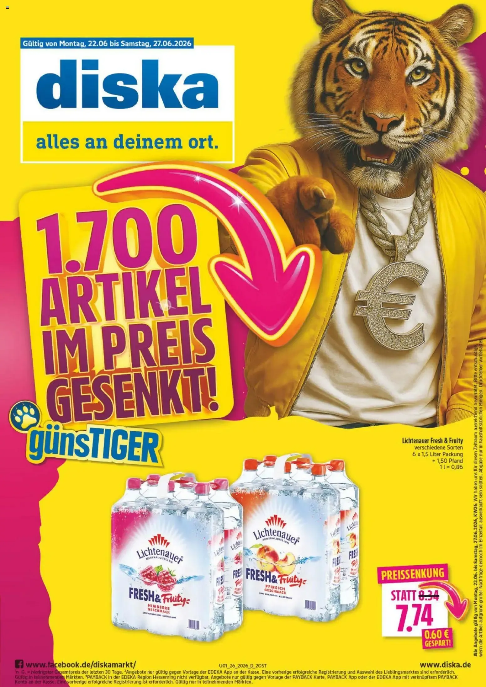 Diska - 1700 Artículos con Precio Reducido von 22. Juni bis 27. Juni 2026 - Prospekt seite 1