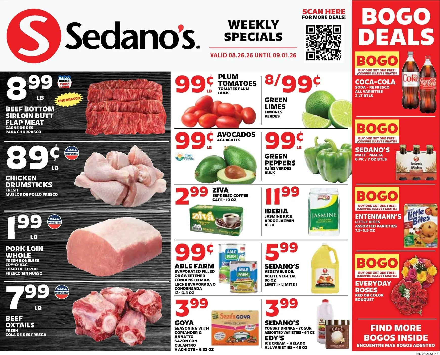 Weekly ad Current Sedano's leaflet valid from Wednesday 08/26/2026 to Tuesday 09/01/2026 from August 26 to September 1 2026 - Page 1