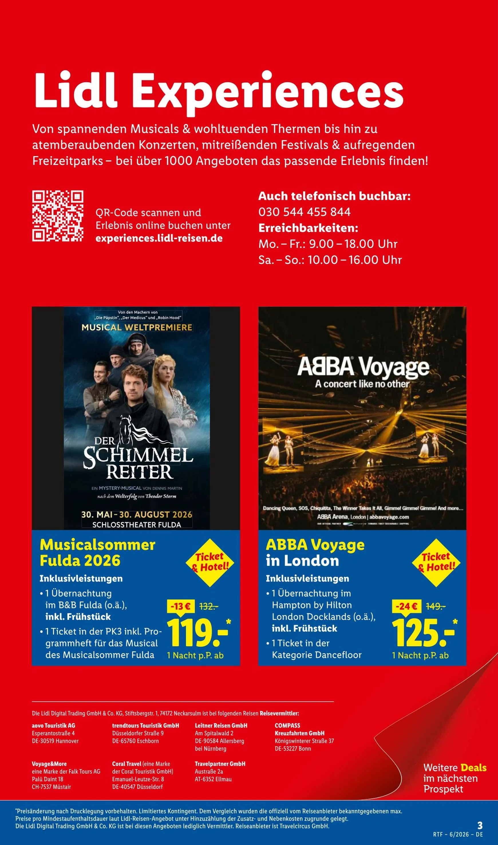 Lidl - Reise Highlights Prospekt – von Donnerstag 11.06.2026 bis Mittwoch 15.07.2026 von 13. Juni bis 15. Juli 2026 - Prospekt seite 3