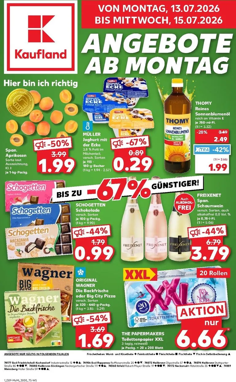 Kaufland - Angebote ab Montag Prospekt nächste Woche – von Montag 13.07.2026 bis Mittwoch 15.07.2026