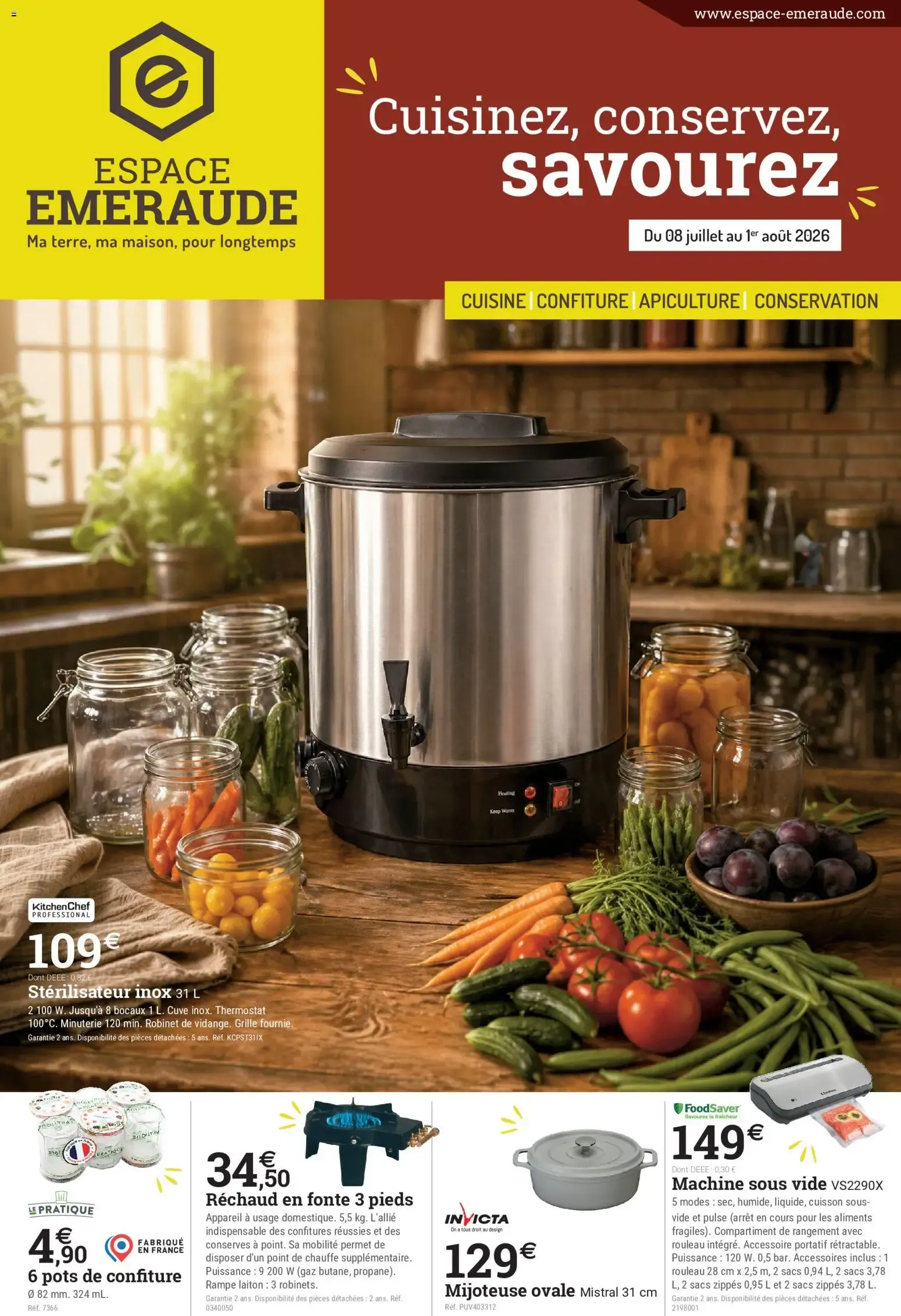Espace Emeraude - Cuisinez, conservez, savourez du 8 juillet au 1 août 2026 - Catalogue page 1