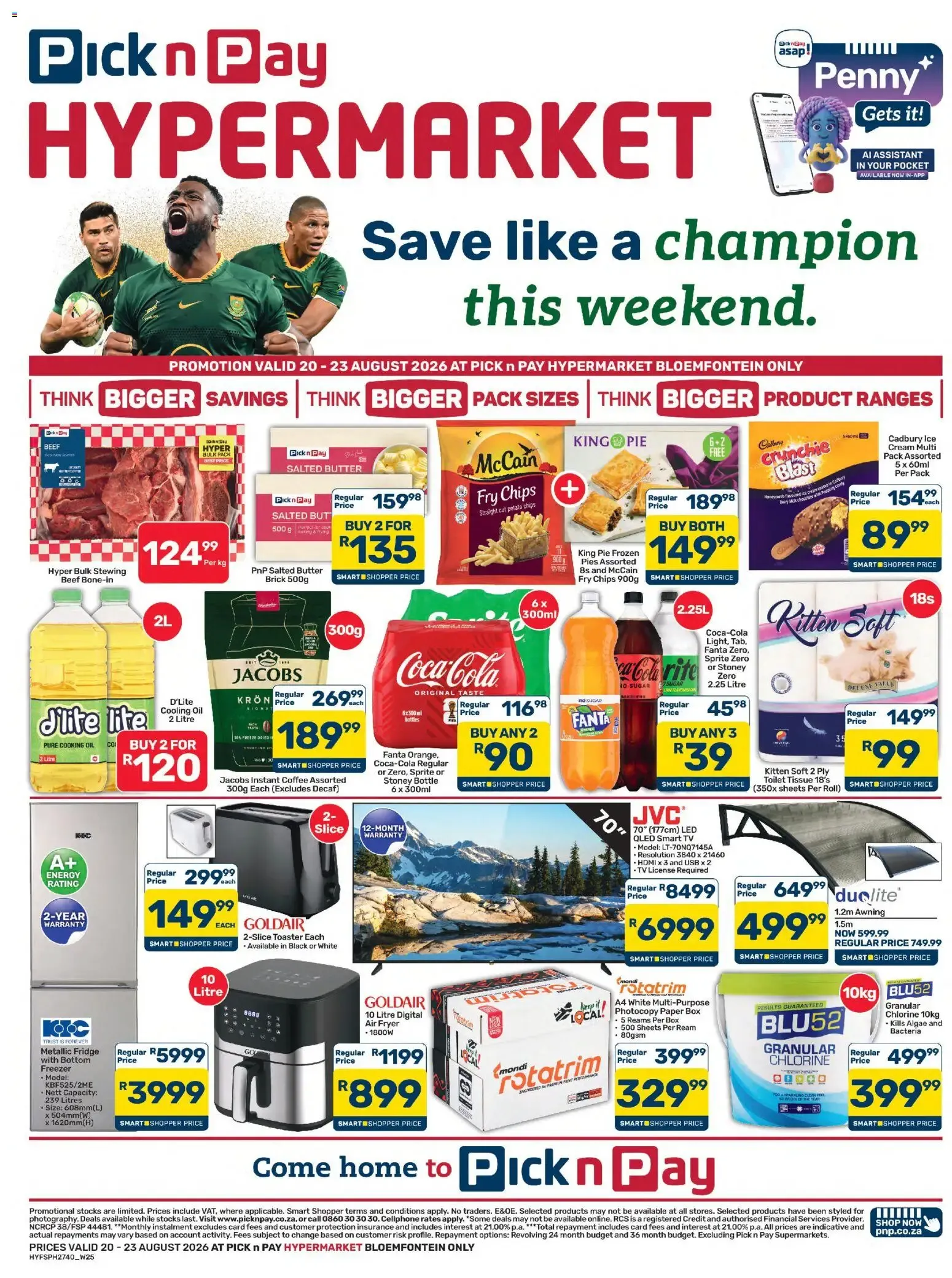 Pick n Pay Free State - Hypermarket Weekend Specials (20/08/2026 - 23/08/2026) Online from 20 August to 23 August 2026 - Catalogue Page 1
