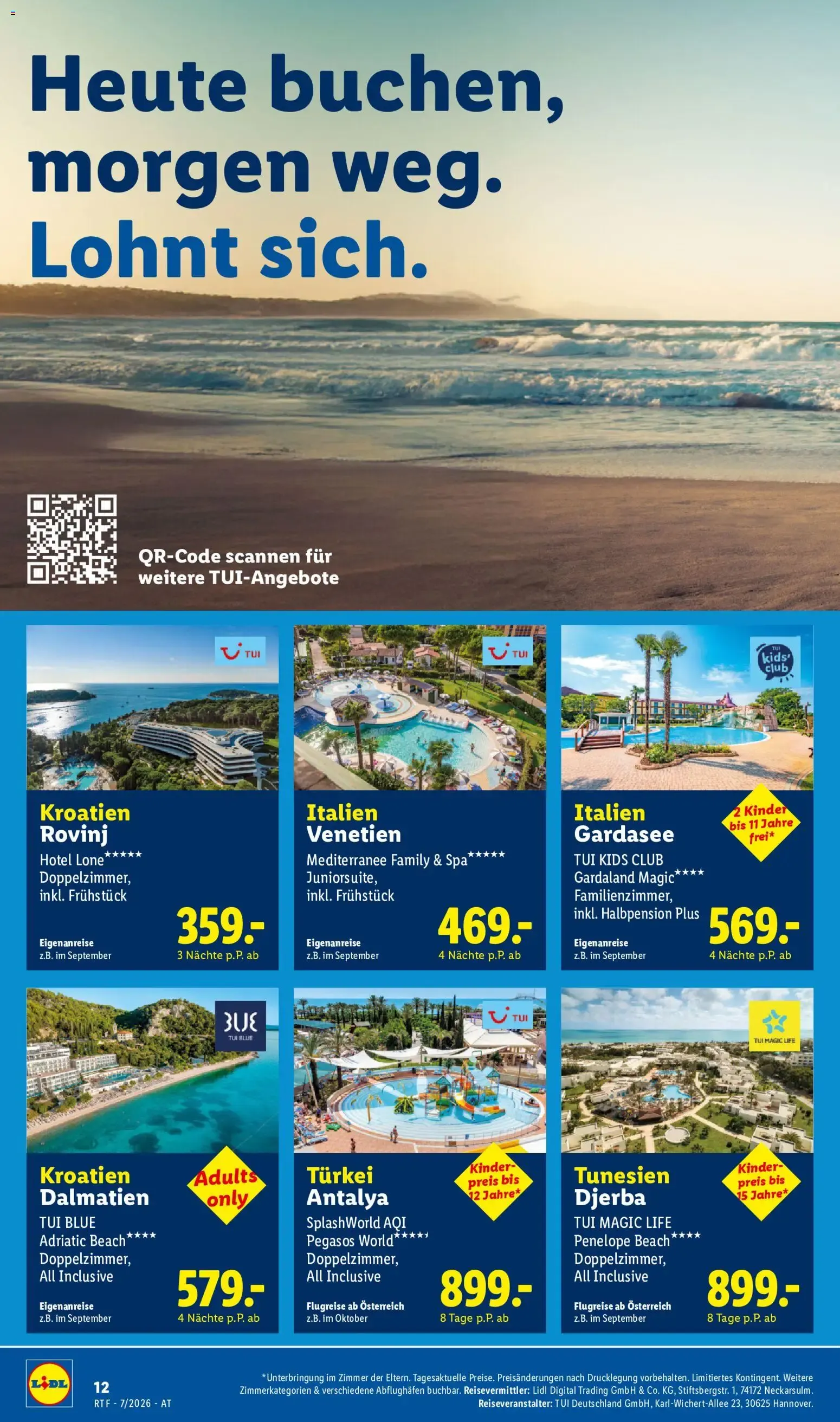 Lidl Juli/August Reise - Highlights ab 15.07.2026 - Angebote ab donnerstag von 15. Juli bis 15. August 2026 - Flugblätt seite 12