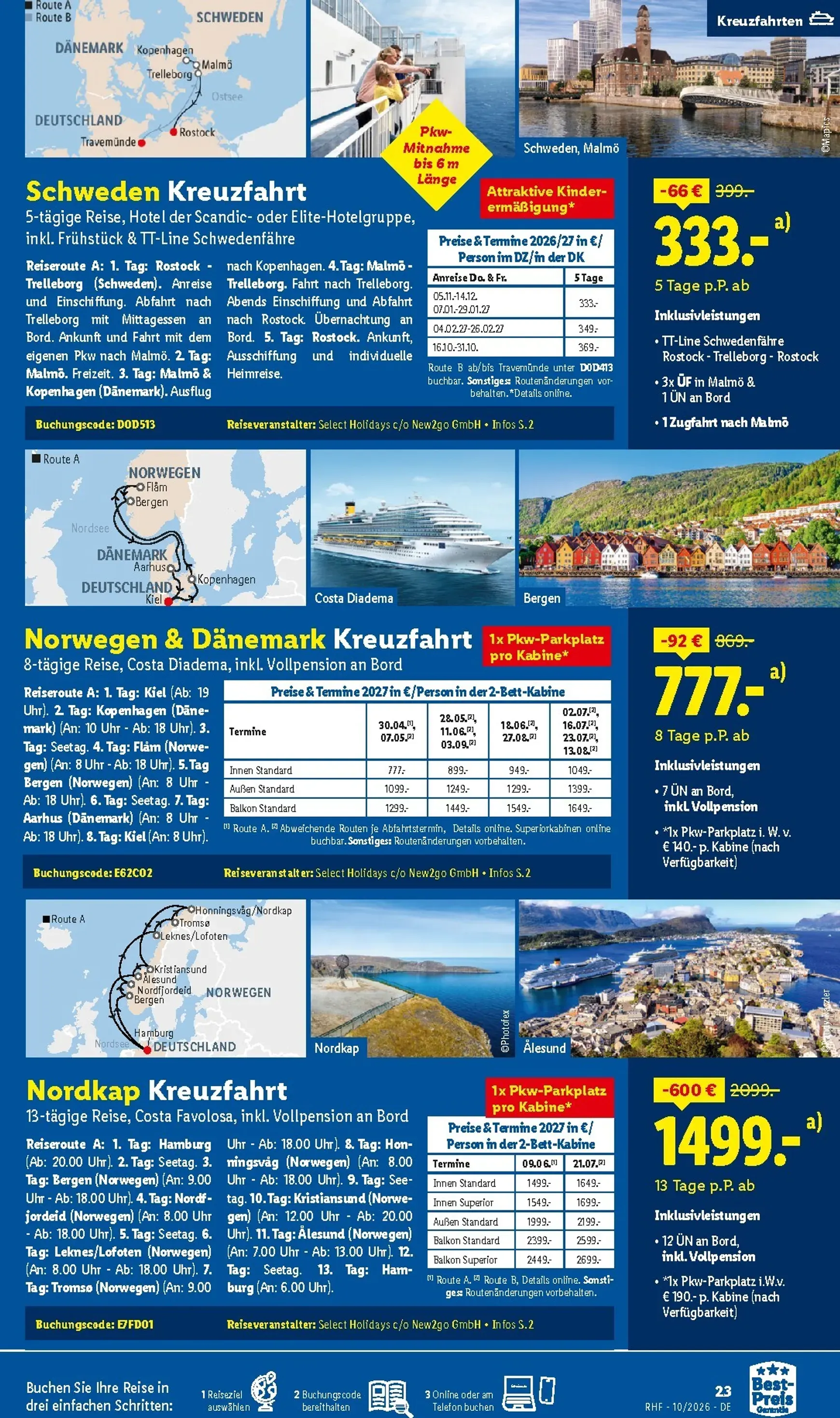 Lidl - Reise-Highlights Prospekt – von Mittwoch 30.09.2026 bis Samstag 31.10.2026 von 30. September bis 31. Oktober 2026 - Prospekt seite 23