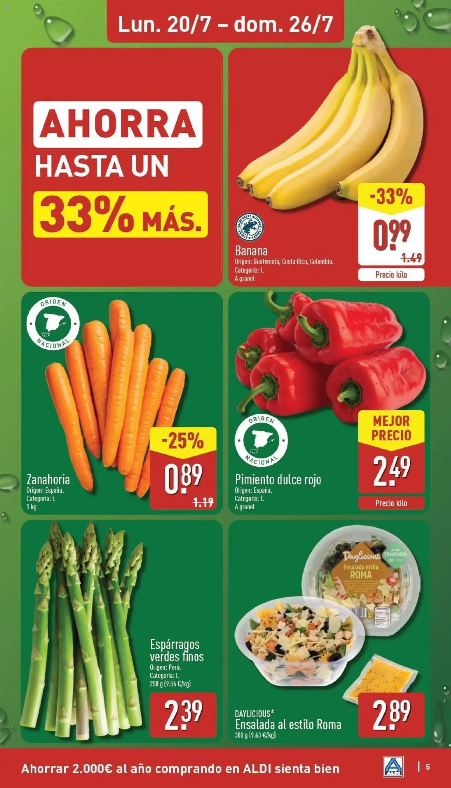 Catálogo de Aldi: Frescura a precios para tirarse a la piscina. Ahorra hasta un 33% más. 20 de julio al 26 de julio 2026 - Página 5