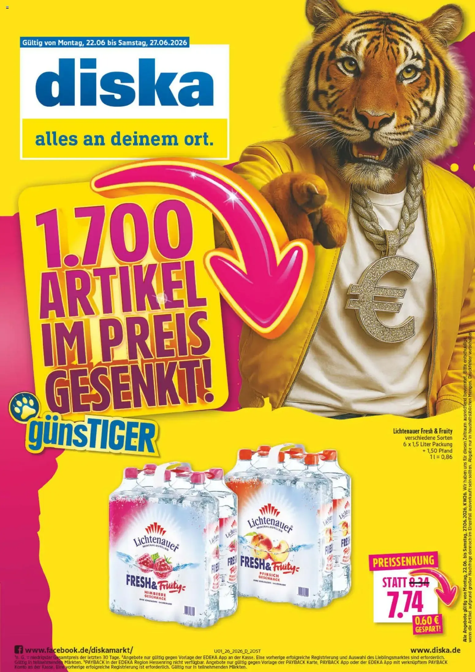 Diska Prospekt (ab 22.06.2026) zum Blättern von 22. Juni bis 27. Juni 2026 - Prospekt seite 1