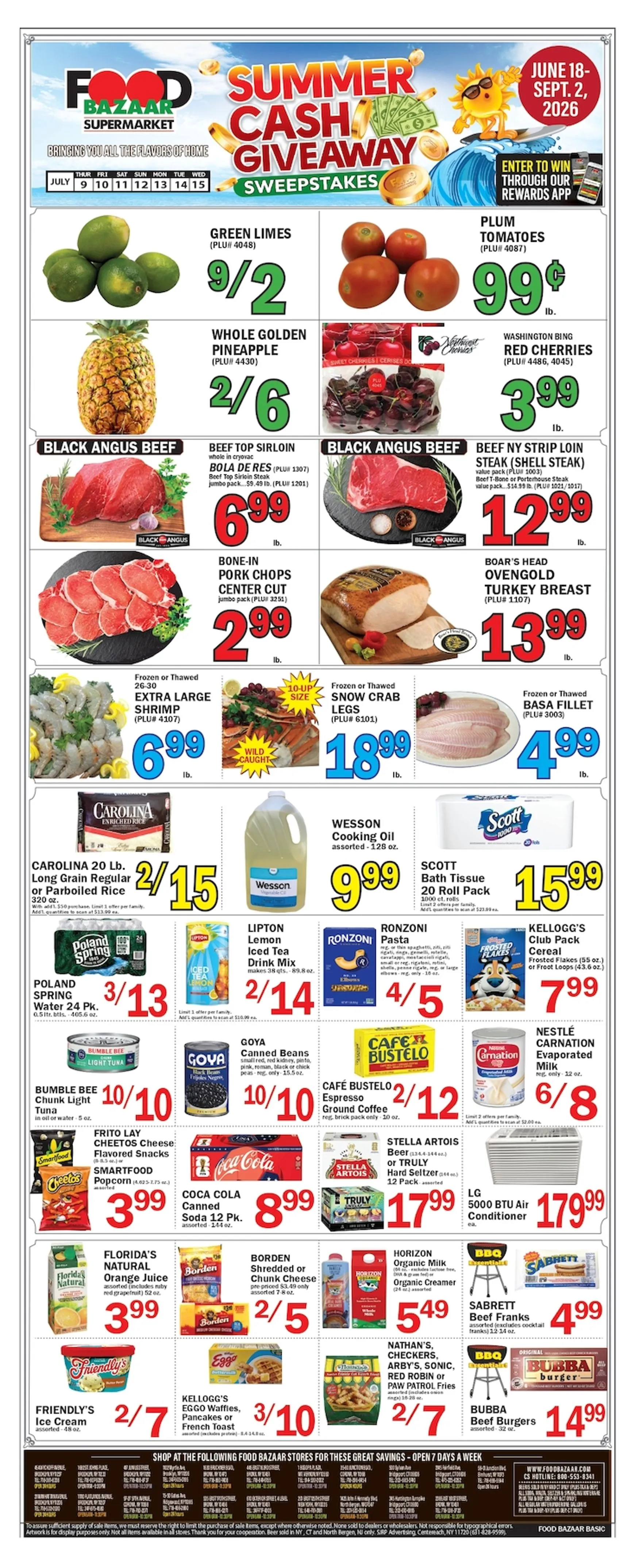 Current Food Bazaar leaflet valid from Thursday 07/09/2026 to Wednesday 07/15/2026