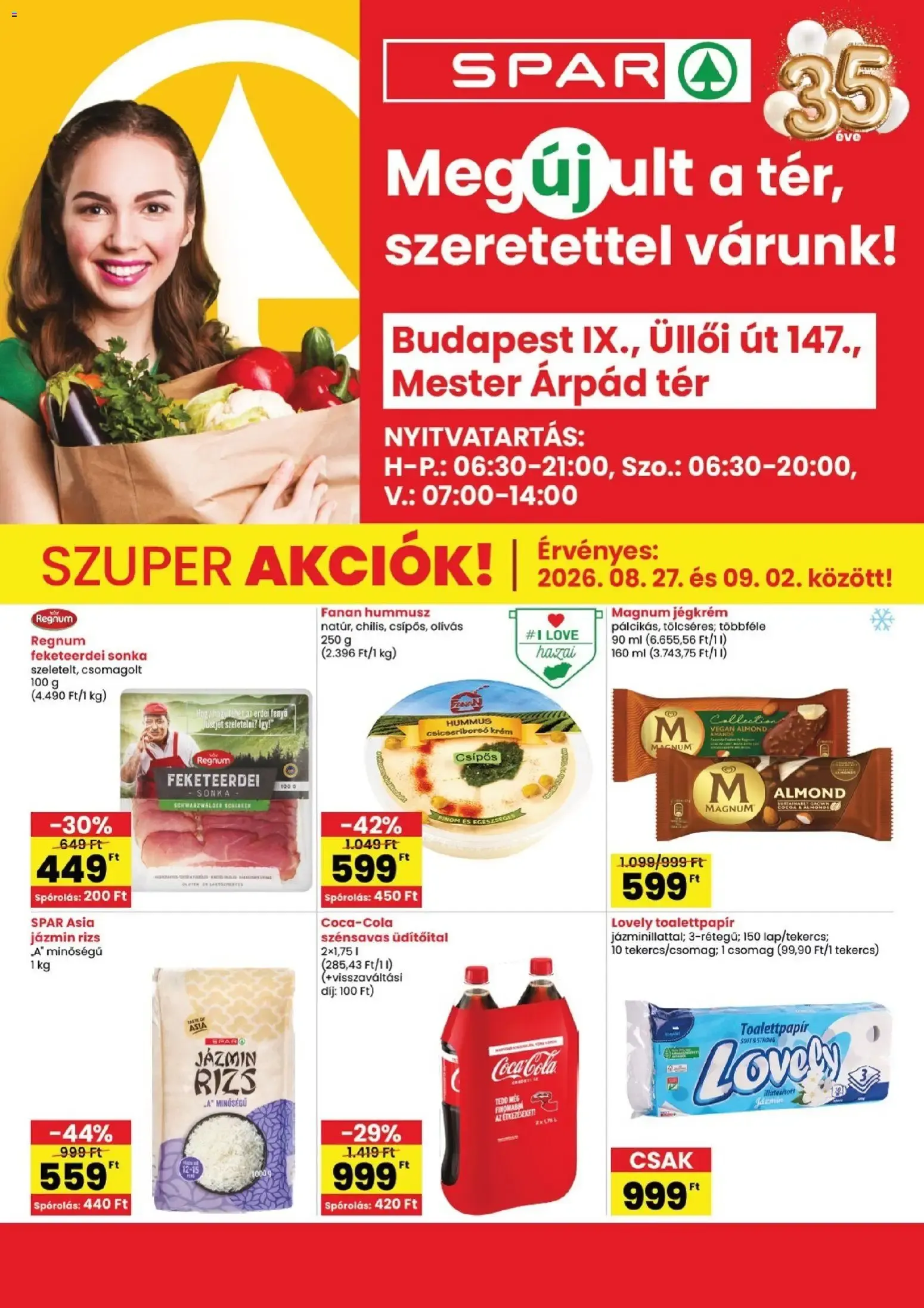 Katalógus Spar Bp IX Üllői út szórólap - 2026.08.27.-tól augusztus 27.-tól szeptember 2.-ig 2026. - Oldal 1