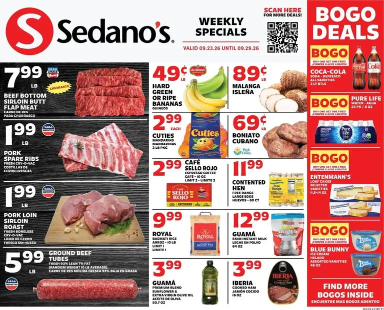 Weekly ad Current Sedano's leaflet valid from Wednesday 09/23/2026 to Tuesday 09/29/2026 from September 23 to September 29 2026 - Page 1