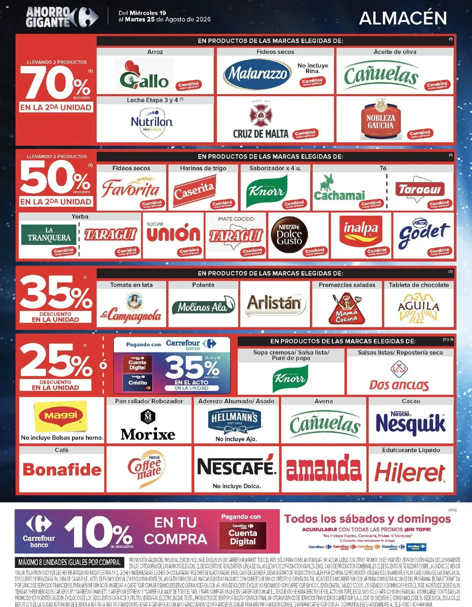 Ofertas de Carrefour Ahorro Gigante: Ofertas Hiper y Market 19 de agosto al 25 de agosto 2026 - Página 38 del catálogo