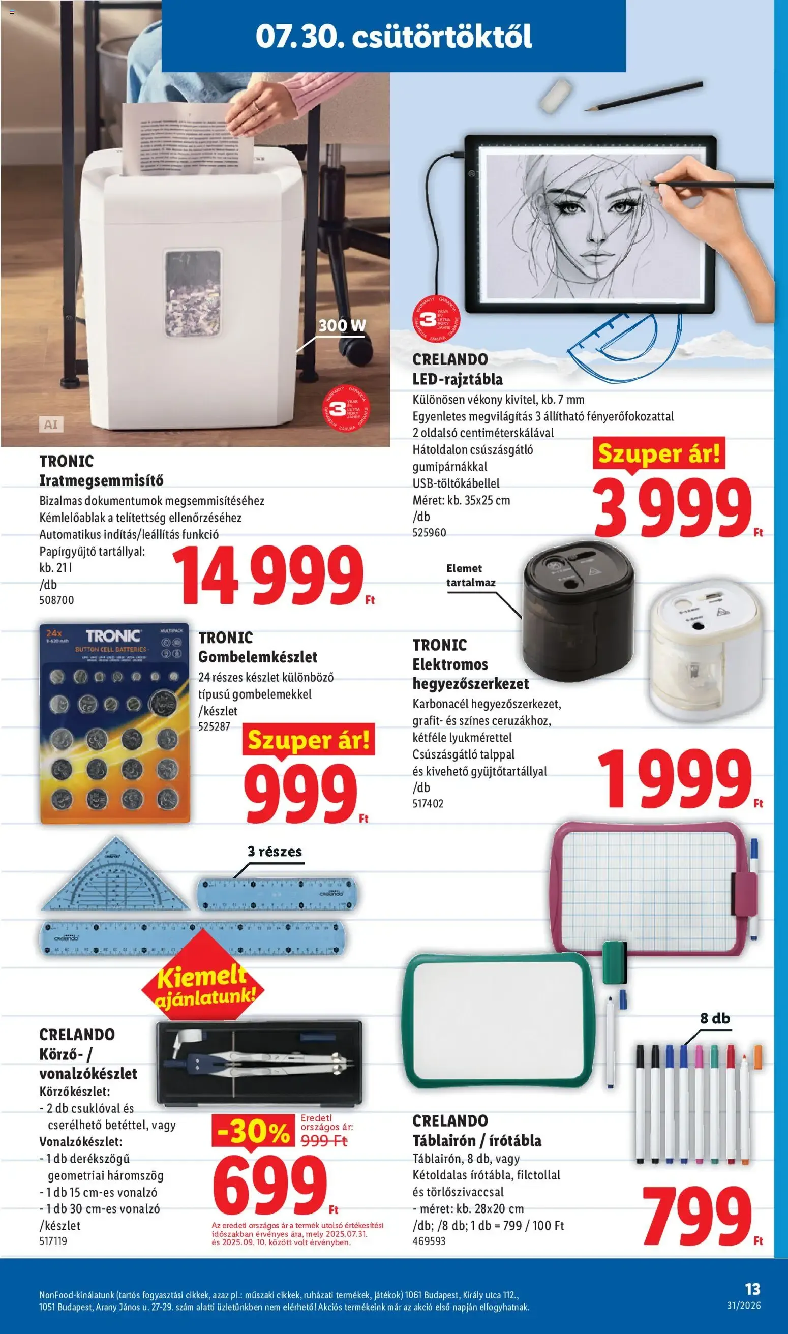 Katalógus Lidl Iskolakezdési - 2026.07.30. -tól/töl > akció, lapozható szórólap 🛍️ július 30.-tól augusztus 31.-ig 2026. - Oldal 13
