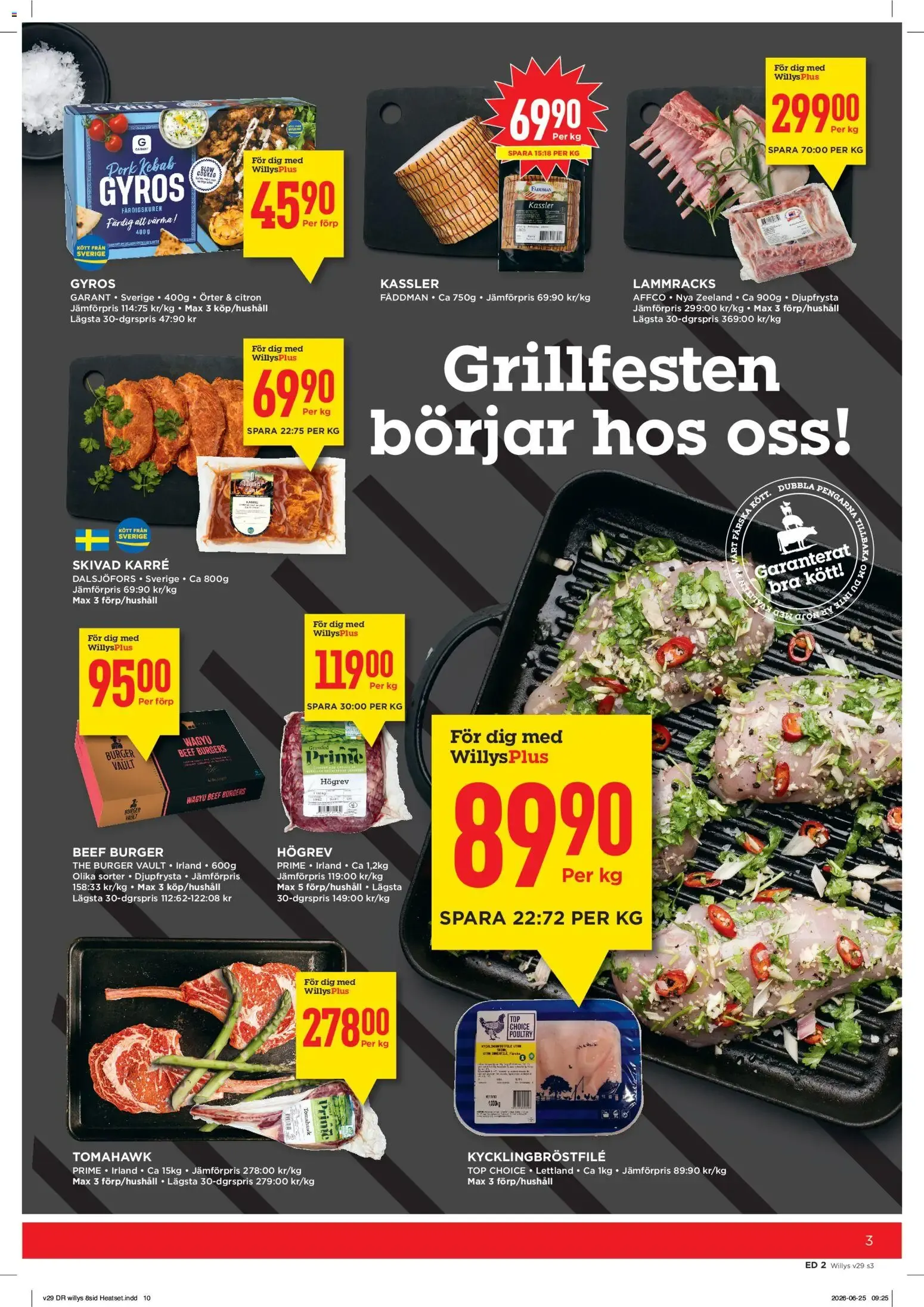 Willys: Veckans hyvlade priser från 13 juli till 19 juli 2026 - Reklamblad sidor 3