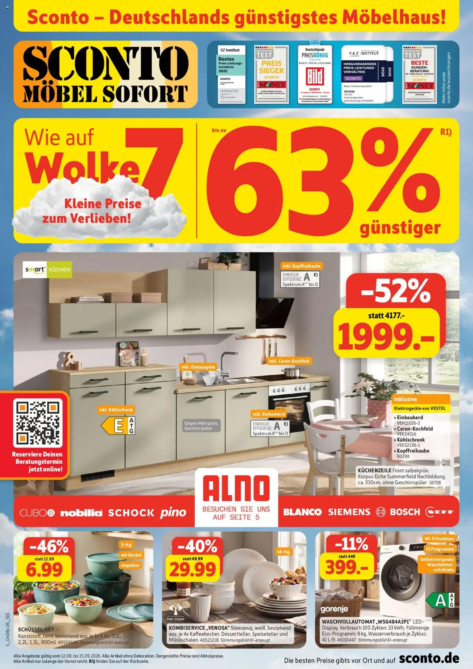 Sconto - Deutschlands günstigstes Möbelhaus! von 12. August bis 15. September 2026 - Prospekt seite 1