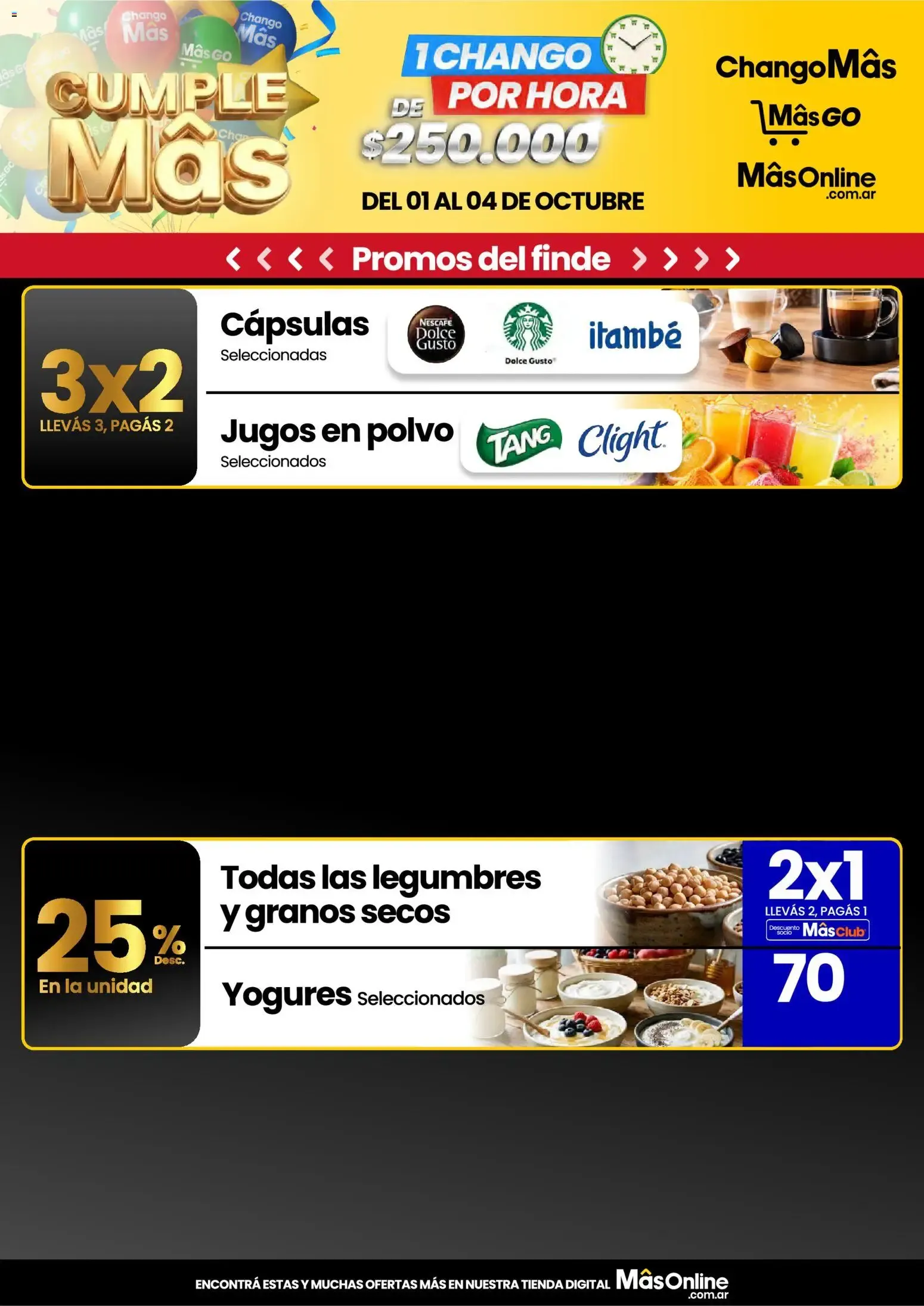 Ofertas de Changomas - Promos del finde || del 01/10/2026 - 04/10/2026 || Catálogo 1 de octubre al 4 de octubre 2026 - Página 1 del catálogo
