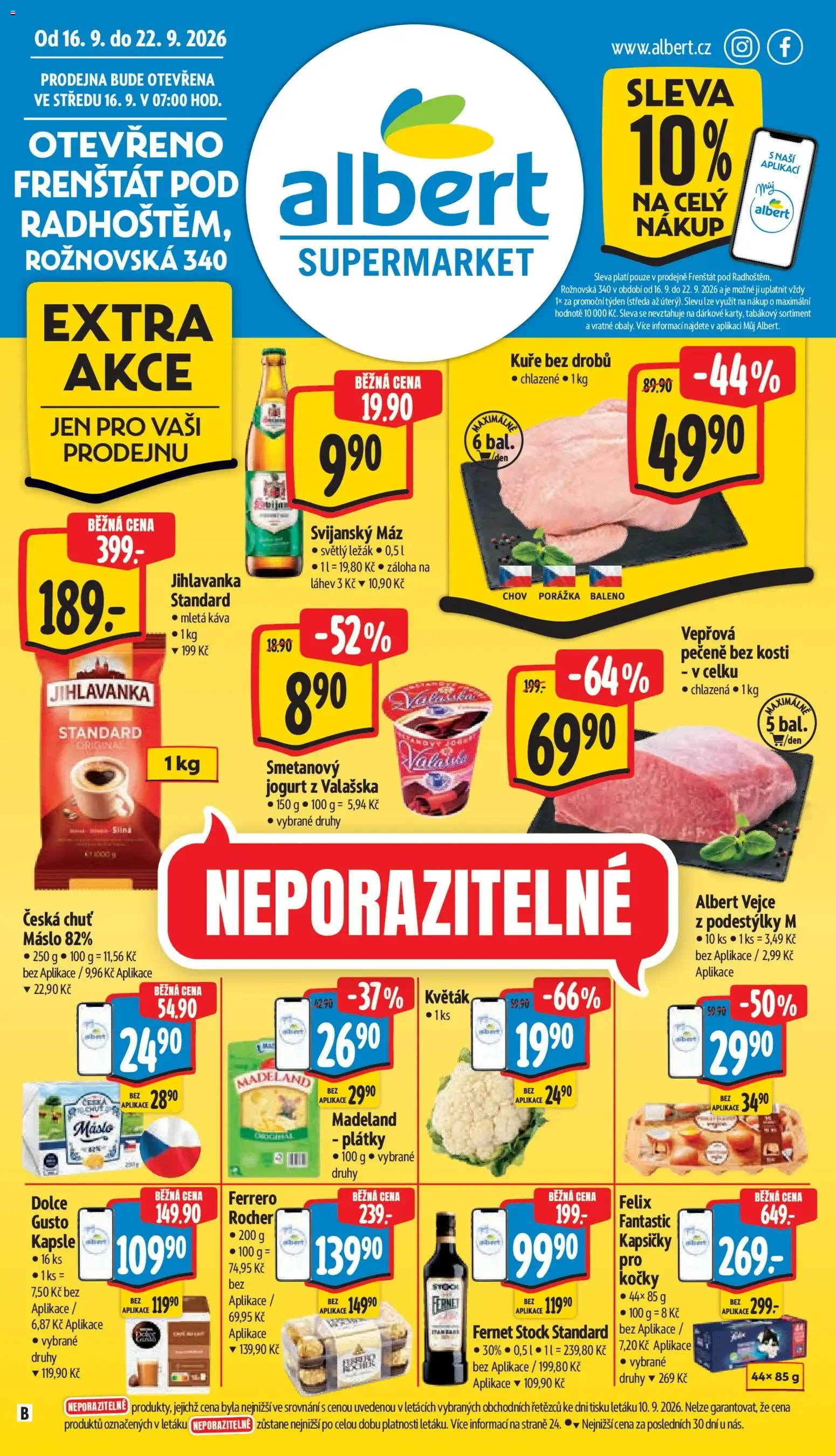 Albert leták - Supermarket - Frenštát pod Radhoštěm od 16.09.2026 - Akční leták - 16. září 22. září 2026 - Page 1