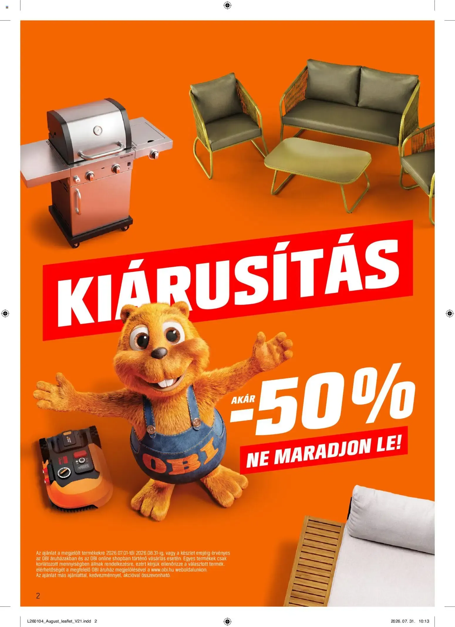 Katalógus OBI Vigye haza a nyarat! - 2026.08.04. -tól/töl > akció, lapozható szórólap 🛍️ augusztus 4.-tól augusztus 30.-ig 2026. - Oldal 2