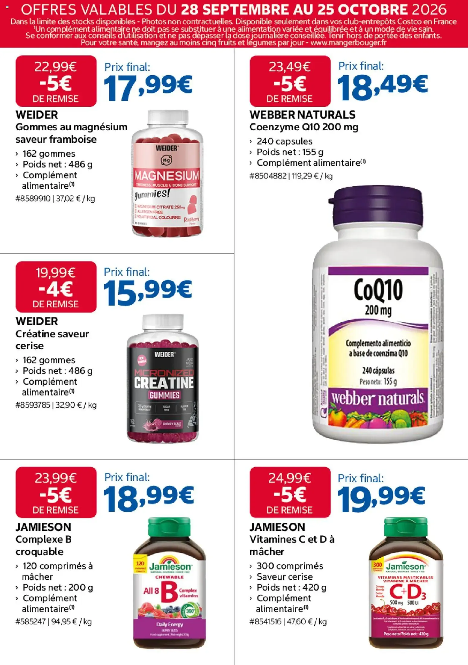 Réservé aux Membres : Plus de 1000€ de Remises Cumulées du 28 septembre au 25 octobre 2026 - Catalogue page 19