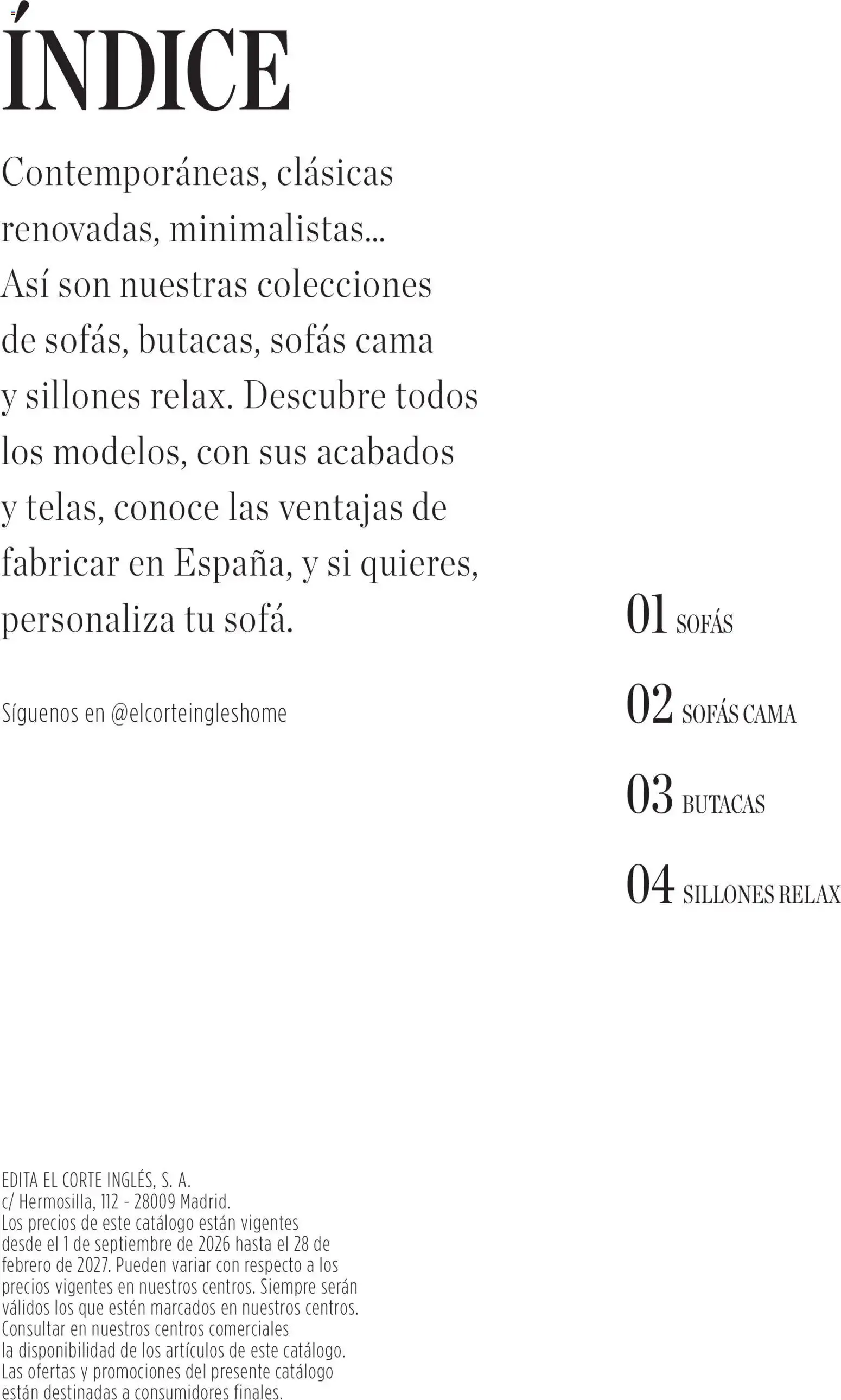 Catálogo de El Corte Inglés Sofás 21 de septiembre al 28 de febrero 2027 - Página 2