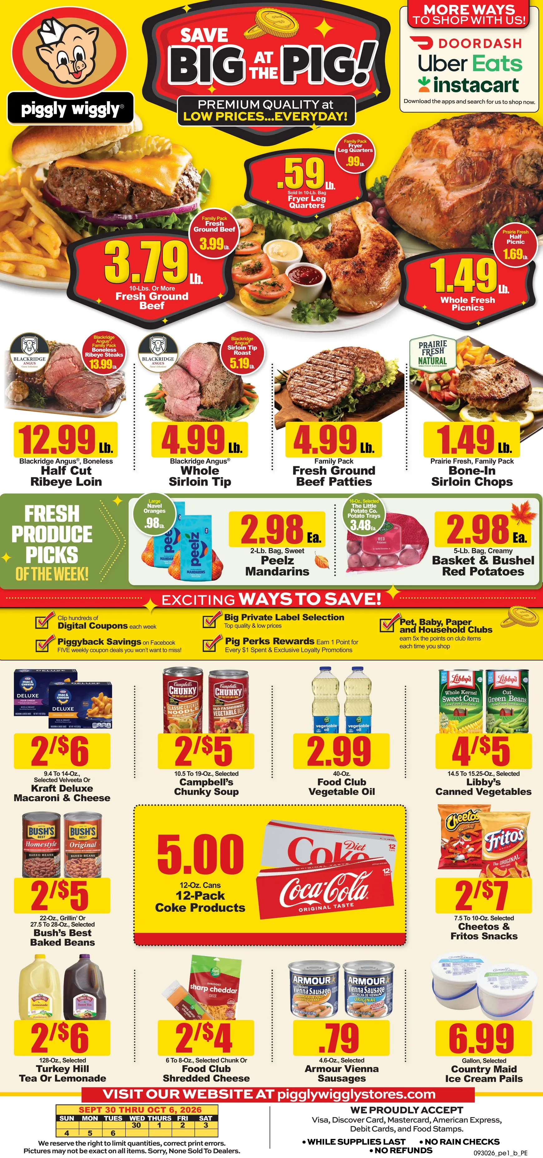 Current Piggly Wiggly leaflet valid from Wednesday 09/30/2026 to Tuesday 10/06/2026