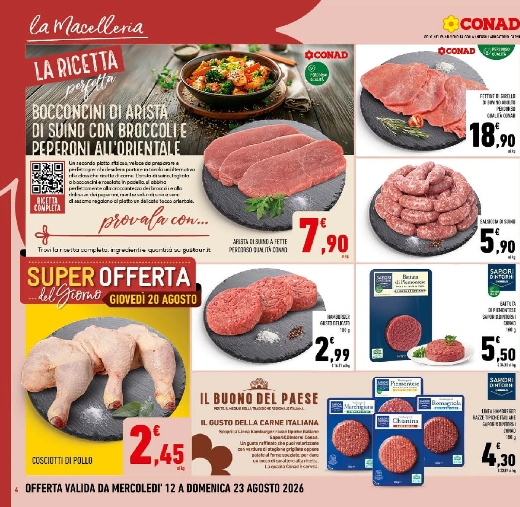 Volantino attuale di Conad valido dal mercoledì 12/08/2026 al domenica 23/08/2026 da 12 agosto a 23 agosto di 2026 - Pagina del volantino 4